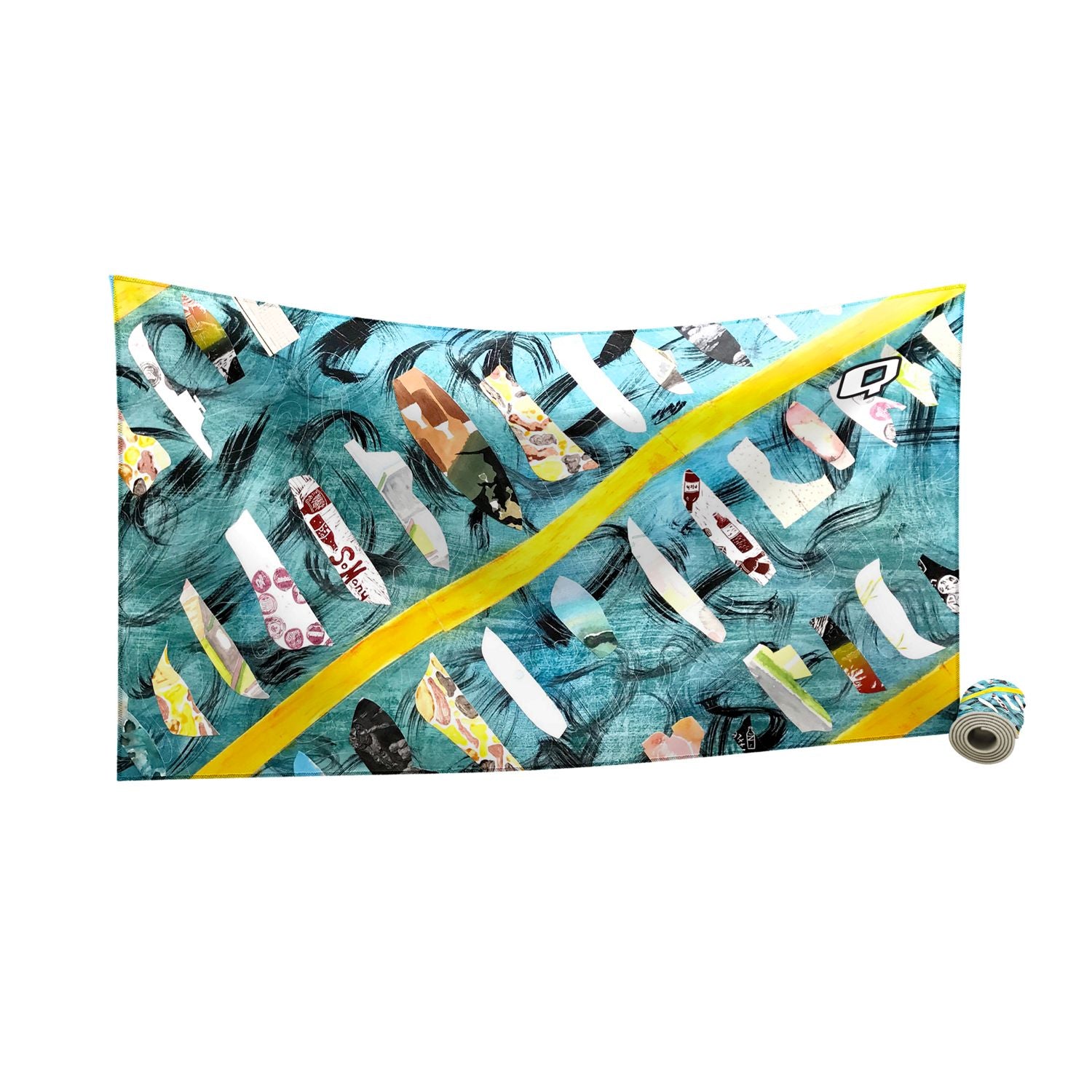 Marina Memories Microfiber Swim Towel - Ultra Absorbent Quick Dry Beach Towel for Swimming, Yoga & Travel - Lightweight & Compact