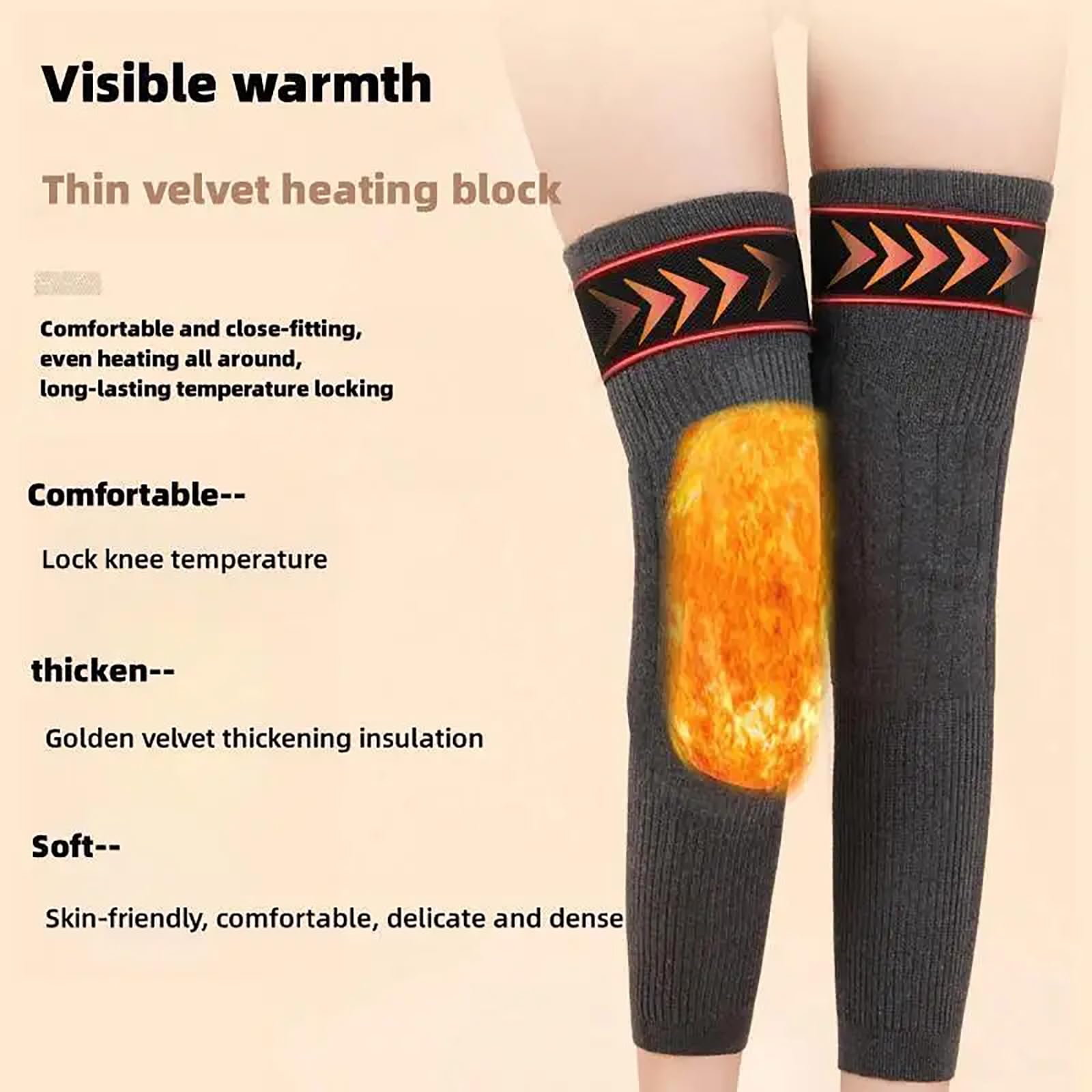 Thermal Wool Knee Warmers for Men & Women - Winter Knee Pads Brace for Skiing, Cycling, Running - Fluffy Elastic Legging Cover - Perfect for Outdoor Sports & Cold Weather Activities
