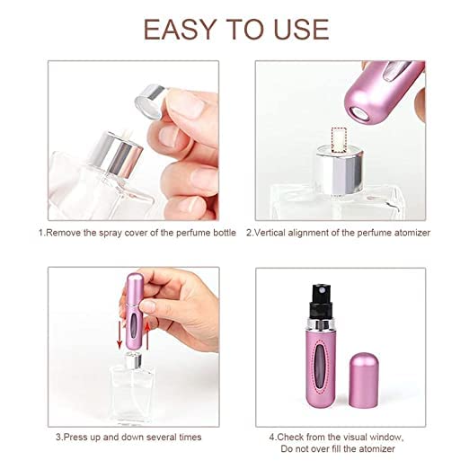 5ml Portable Refillable Travel Perfume Spray Bottle - Mini Perfume Atomizer for Women & Men, Leak-Proof Empty Fragrance Container for Gym, Office, Travel & On-The-Go Use (1 Pack)