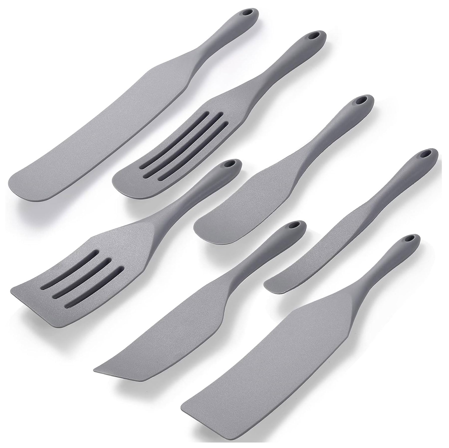 Heat-Resistant Silicone Spurtle & Spatula Set - 7-Piece Nonstick Cooking Utensils for Baking, Whisking, Smashing, Scooping & Spreading | Perfect for Nonstick Cookware, Kitchen Prep & Food Serving