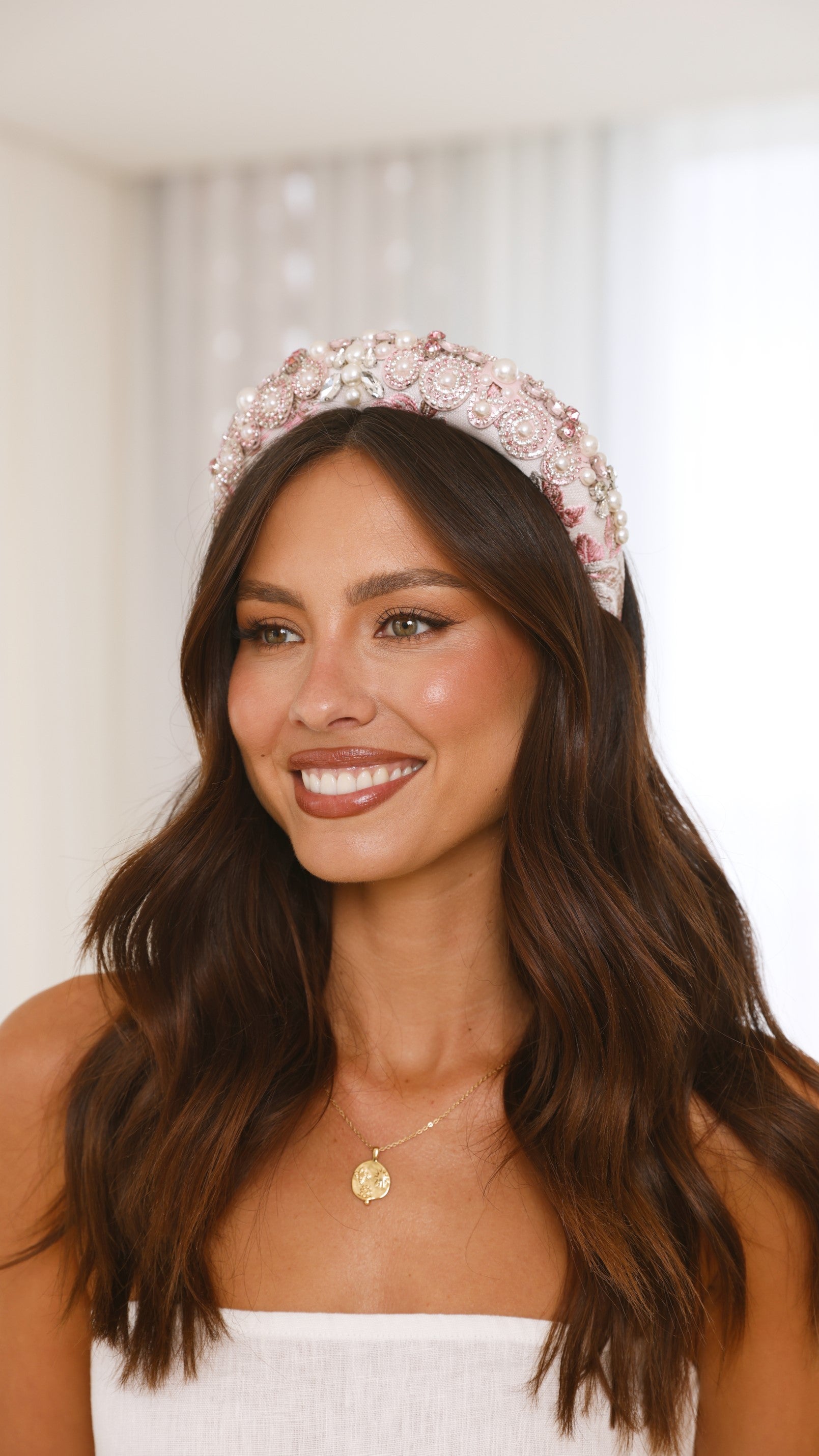 Anna Headband for Women - Soft Stretchy Pink Hair Band for Workouts, Yoga & Everyday Wear