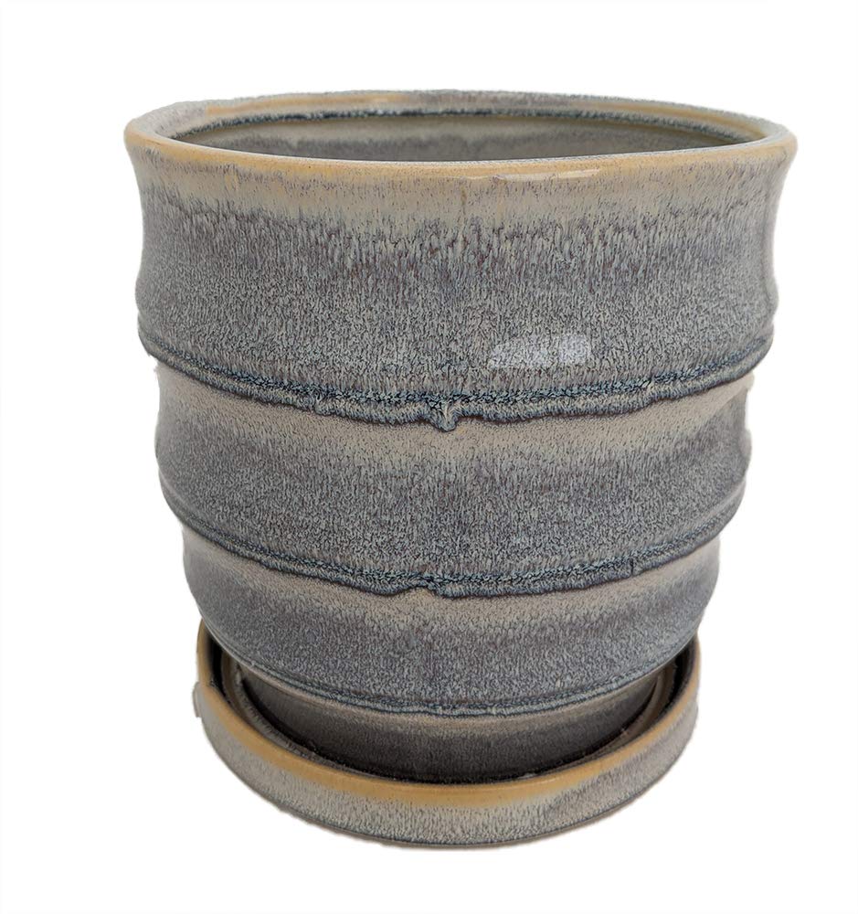 Hirt's Gardens Morrocroft Ceramic Egg Planter with Attached Saucer - 5.25