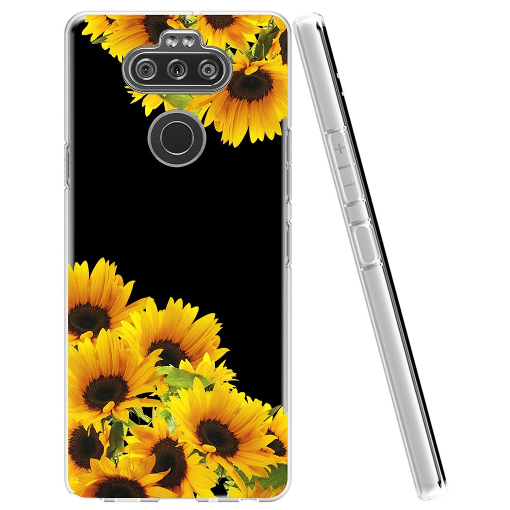 Cute Clear Slim Shockproof TPU Phone Case for LG Aristo 5 Plus/K31/Risio 4/Phoenix 5/Fortune 3 - Sunflower Pattern Protective Cover for Women & Girls | Perfect for Everyday Use, School & Work Protection