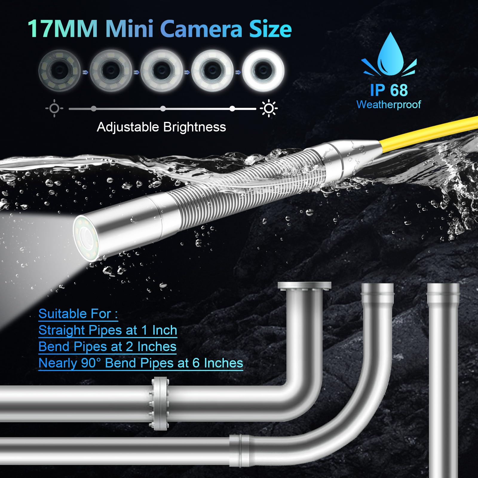 Anysun 100ft Sewer Inspection Camera with DVR - 4.3