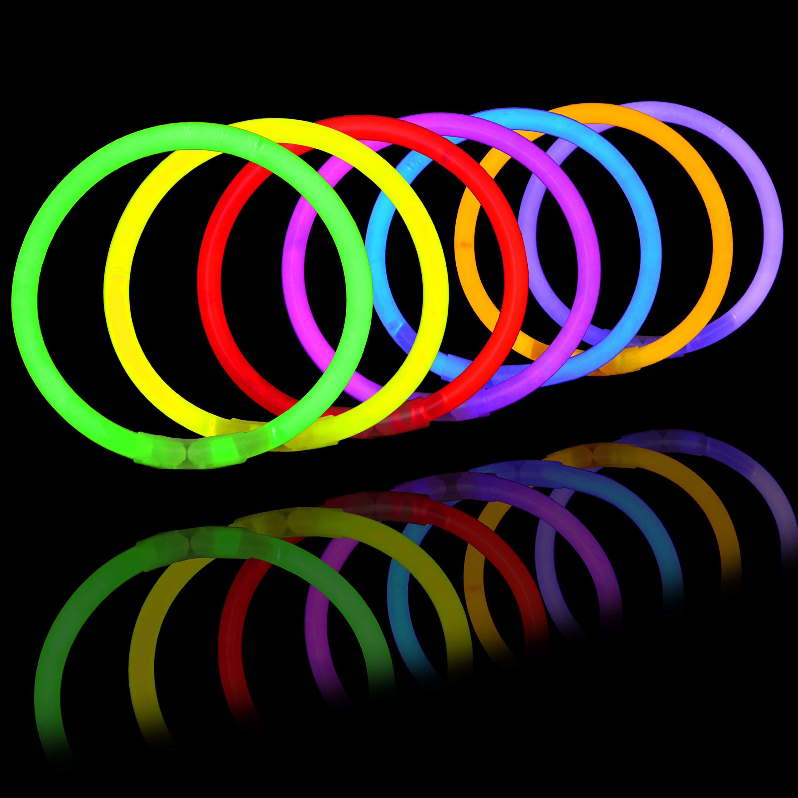JOYIN 400 Pcs 8 Inch Glow Sticks Party Pack - Glow Bracelets & Necklaces for Halloween, Christmas, Easter, Football Games - Glow in the Dark Party Favors & Event Supplies for Night Parties, Raves, Concerts and Birthday Celebrations