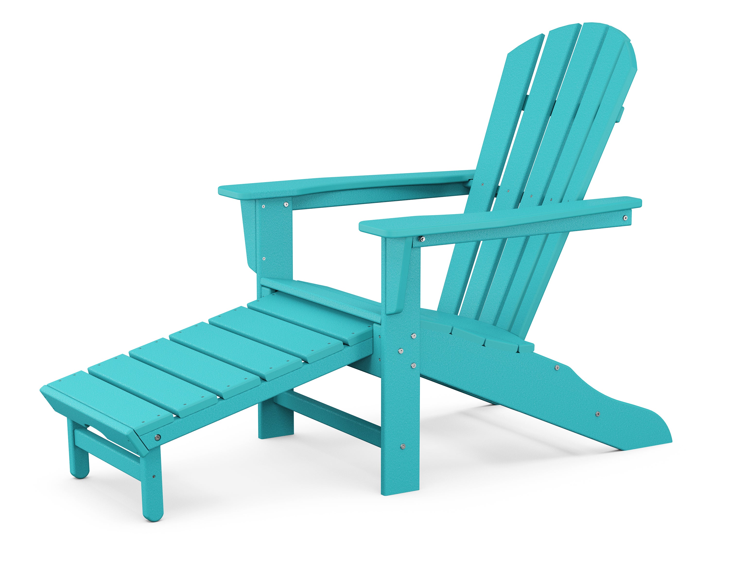 **POLYWOOD Palm Coast Ultimate Adirondack Chair with Hideaway Ottoman - Durable Outdoor Furniture for Patio, Poolside & Garden Relaxation**