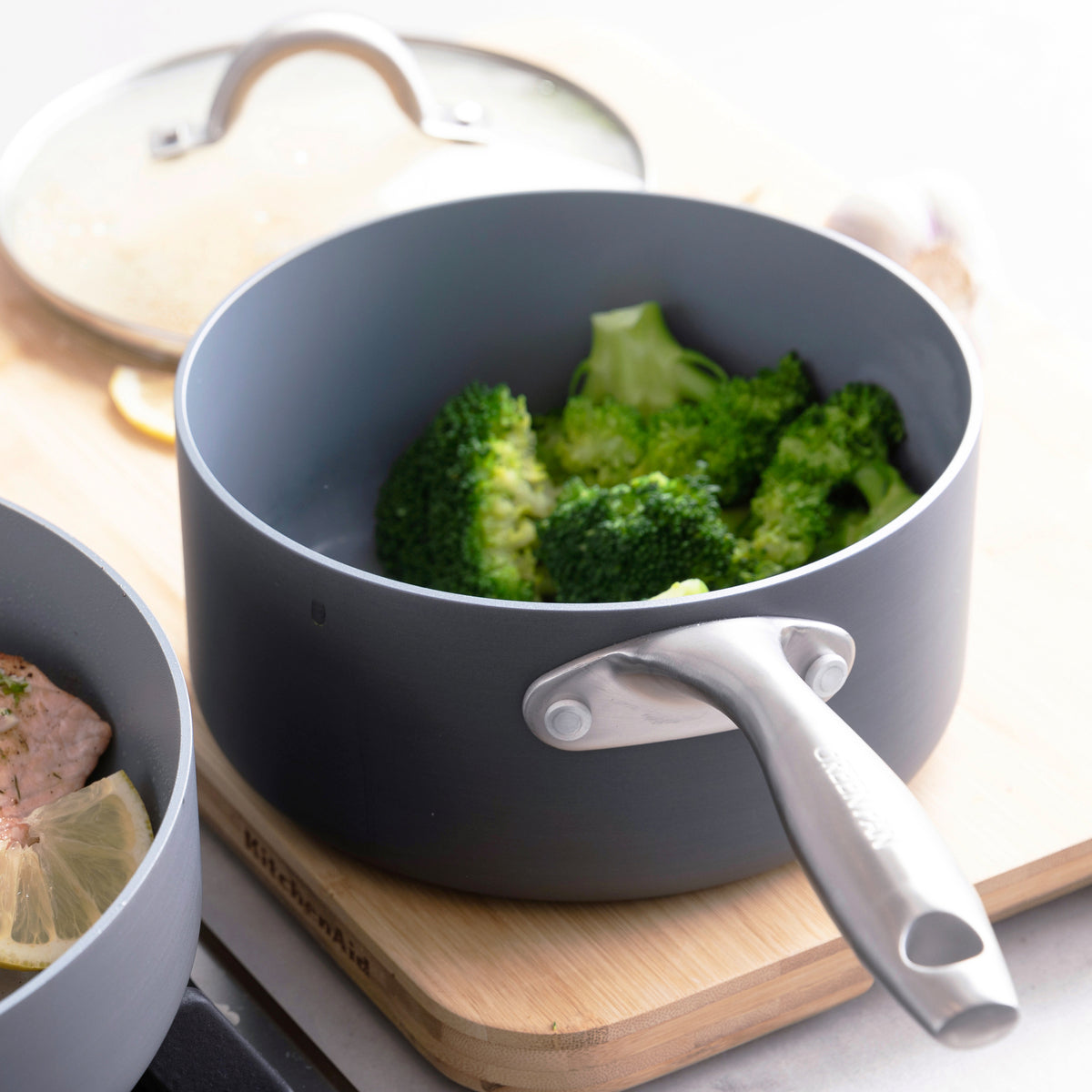 Premium Lima Ceramic Nonstick Saucepan Set - 1 Quart & 2 Quart Pots for Cooking, Boiling & Simmering - Healthy Eco-Friendly Kitchen Cookware for Pasta, Soup & Sauces