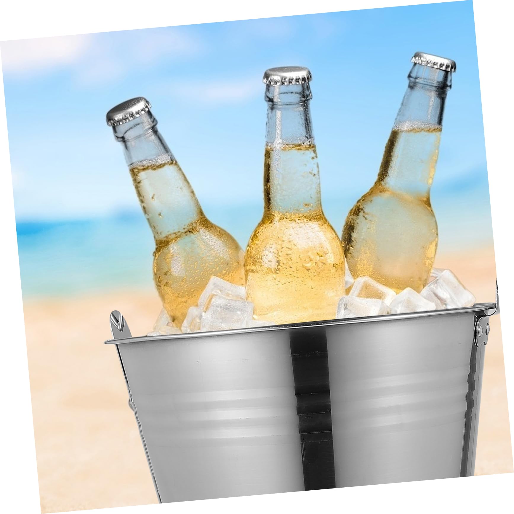 Premium Stainless Steel Ice Bucket - 1 Gallon Wine Cooler & Chiller with Sturdy Handle for Home Bar, Parties & Outdoor Events - Durable Kitchen Container Doubles as Plant Pot (Silver)