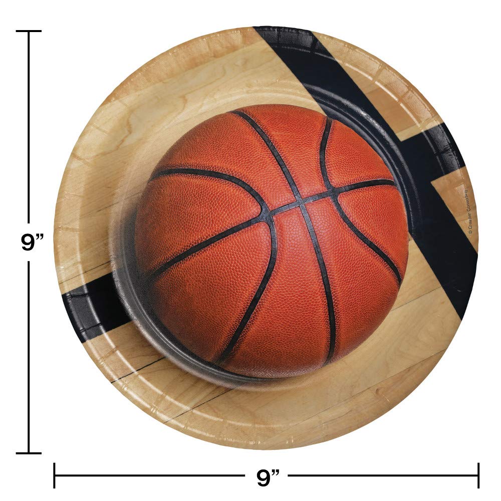 24-Pack Basketball Themed Paper Plates - Perfect for Birthday Parties, Game Day Celebrations, and Sports-Themed Events