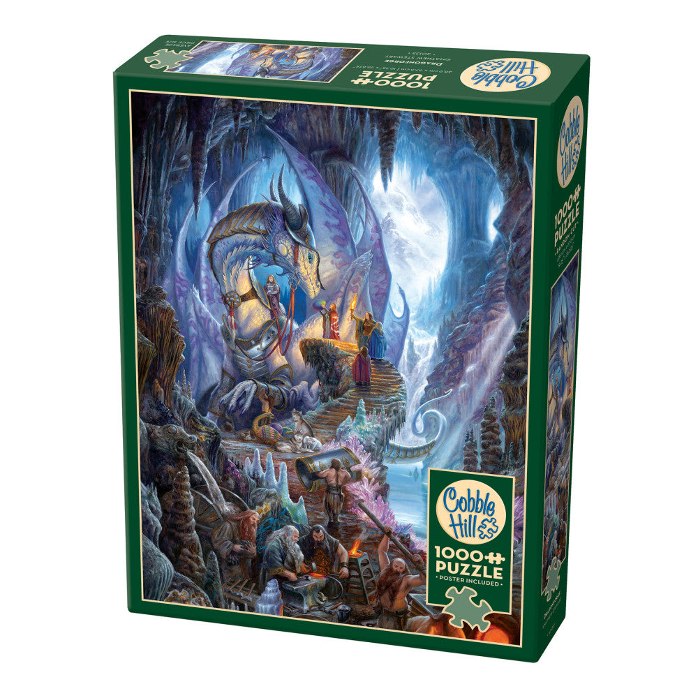 Cobble Hill Dragonforge 1000 Piece Jigsaw Puzzle with Reference Poster - Perfect for Family Game Nights, Stress Relief & Home Decor