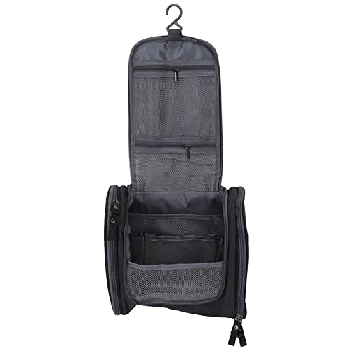 Large Travel Toiletry Bag - Waterproof Cationic Oxford Fabric Makeup Organizer with Hanging Hook for Women & Men, Perfect for Camping, Gym, Business Trips and Vacation