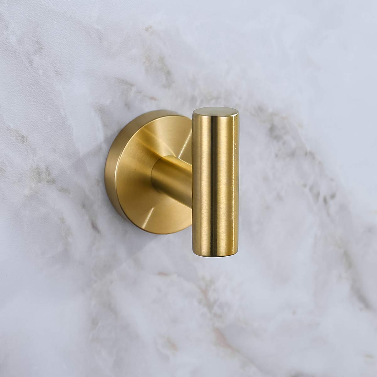 2 Pack Gold Towel Hooks - Stainless Steel 304 Bathroom & Kitchen Wall Hooks for Towels, Robes & Coats - Rustproof Bathroom Hardware Accessories for Home, Spa & Hotel Use