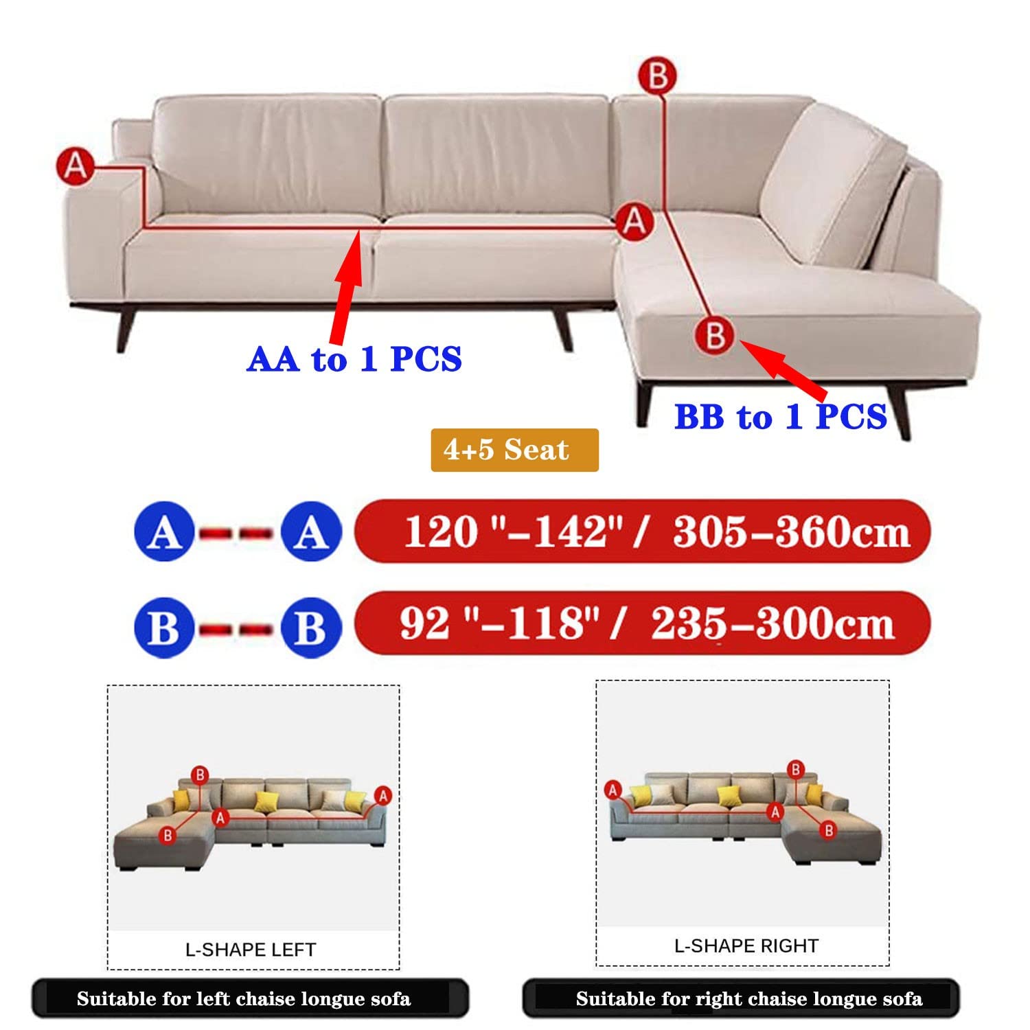Stretchable L-Shaped Sectional Sofa Covers for Pets - Gray 3-Cushion Couch Protector with 2 Pillowcases | Perfect for Living Room, Dog-Friendly Furniture Protection (2-Piece Set)