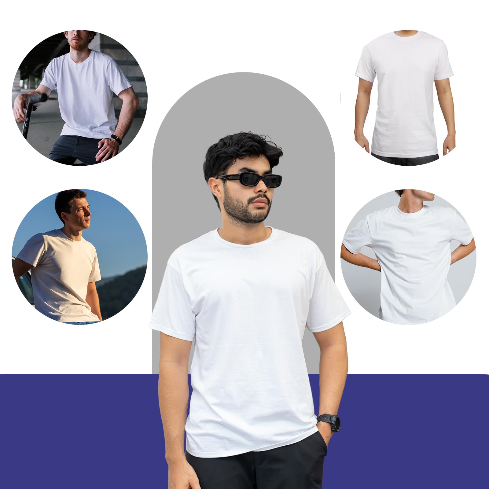 4 Pack White Polyester Sublimation T-Shirts for Heat Press - Unisex DIY Bulk T-Shirts for Custom Printing | Perfect for Personalized Gifts, Sports Teams & Craft Projects