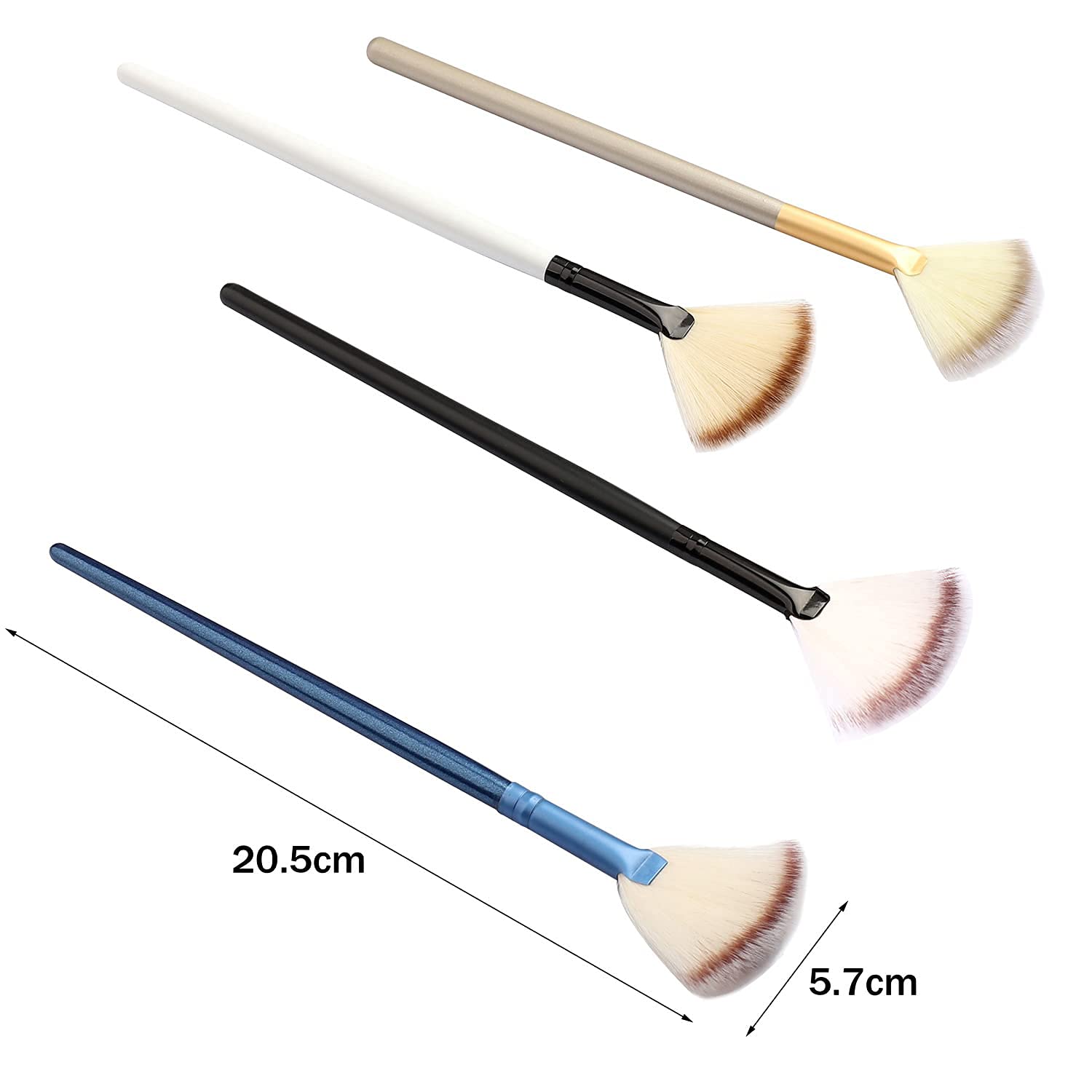 4 Pcs Soft Makeup Brush Set - Facial Fan Mask Brush for Flawless Foundation & Powder Application | Perfect for Daily Makeup, Salon & Professional Use