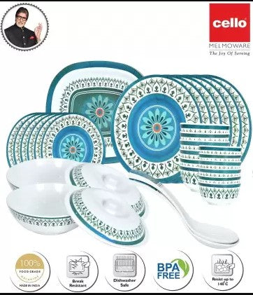 Premium Cello Dinner Set Artista - 31-Piece Porcelain Dinnerware Set for 6, Elegant Tableware for Fine Dining, Dinner Parties & Special Occasions
