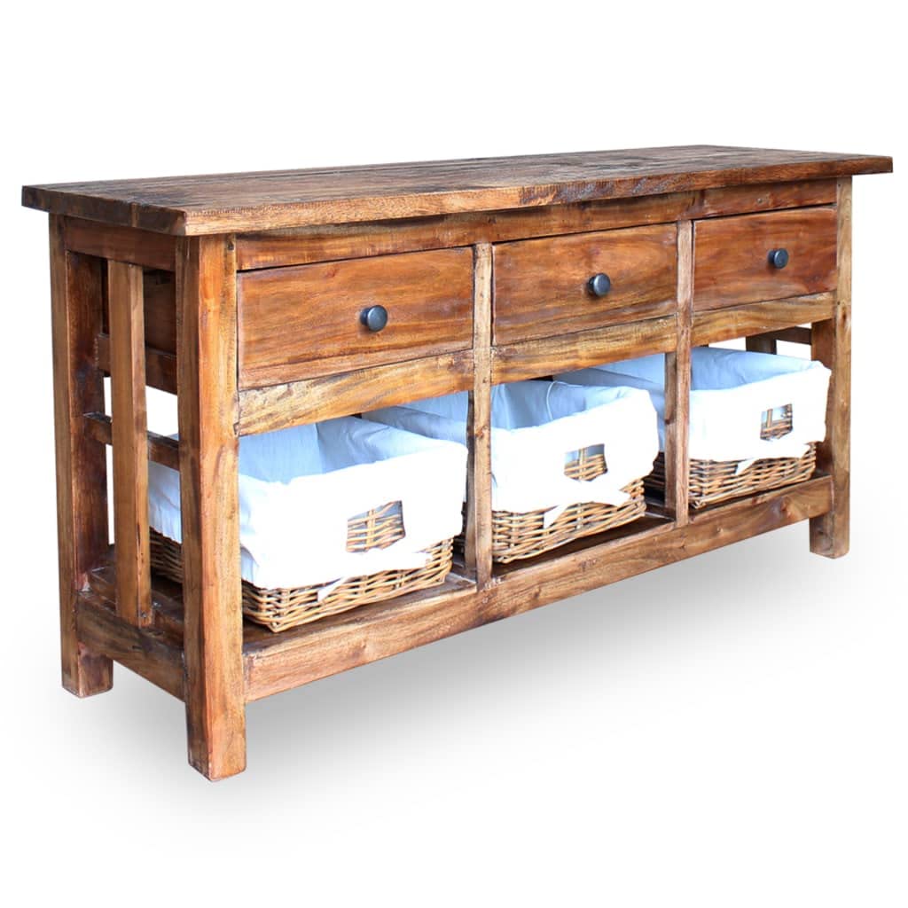 Solid Reclaimed Wood Sideboard Buffet Cabinet - 39.4