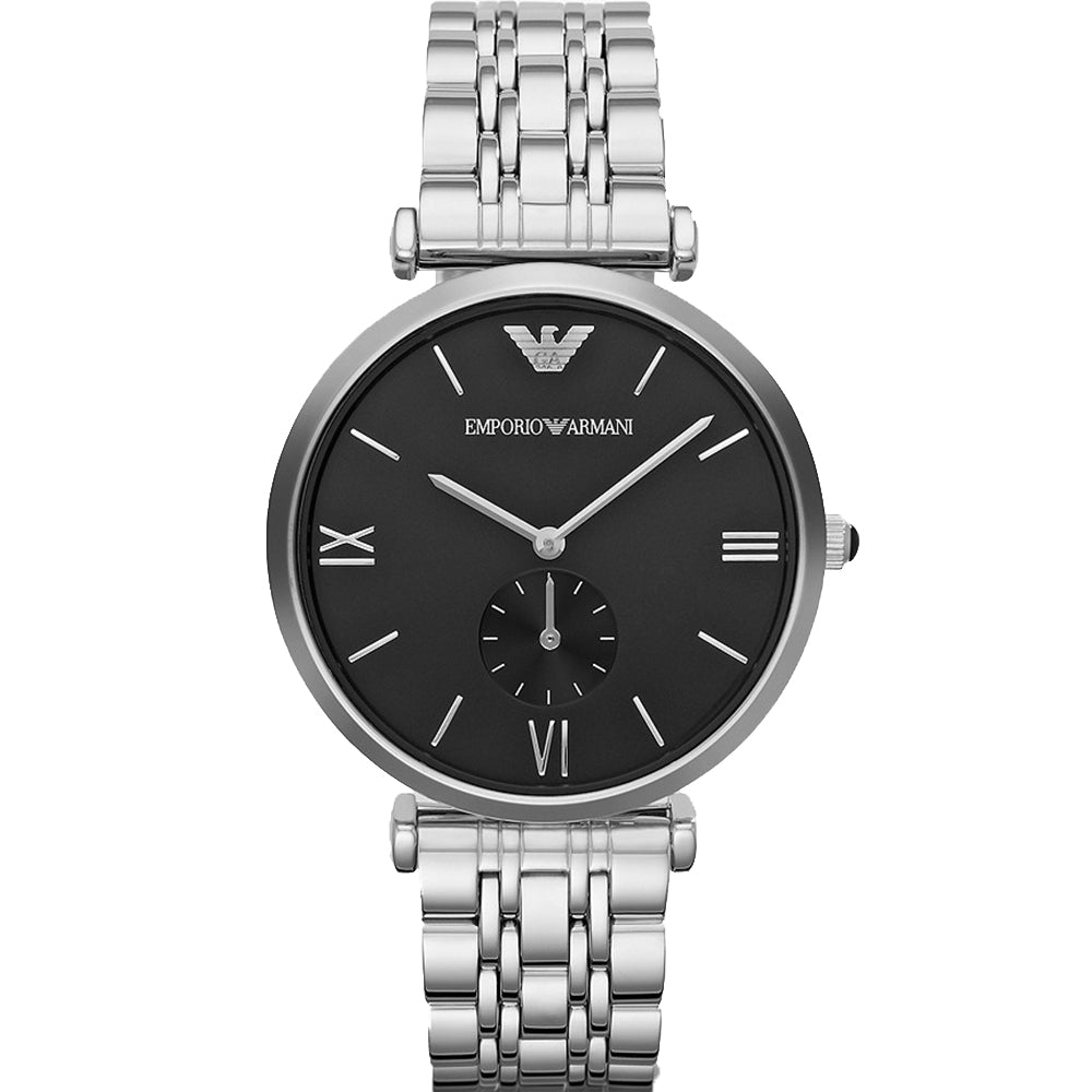 Emporio Armani AR1676 Men's Stainless Steel Watch with Black Dial - Stylish & Durable for Business, Casual & Formal Occasions