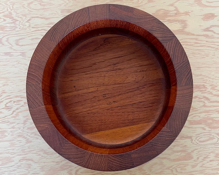 Vintage Dansk Staved Teak Salad Bowl - Handcrafted Wooden Serving Bowl with Elegant Lip - Perfect for Entertaining, Salad Serving & Fruit Display
