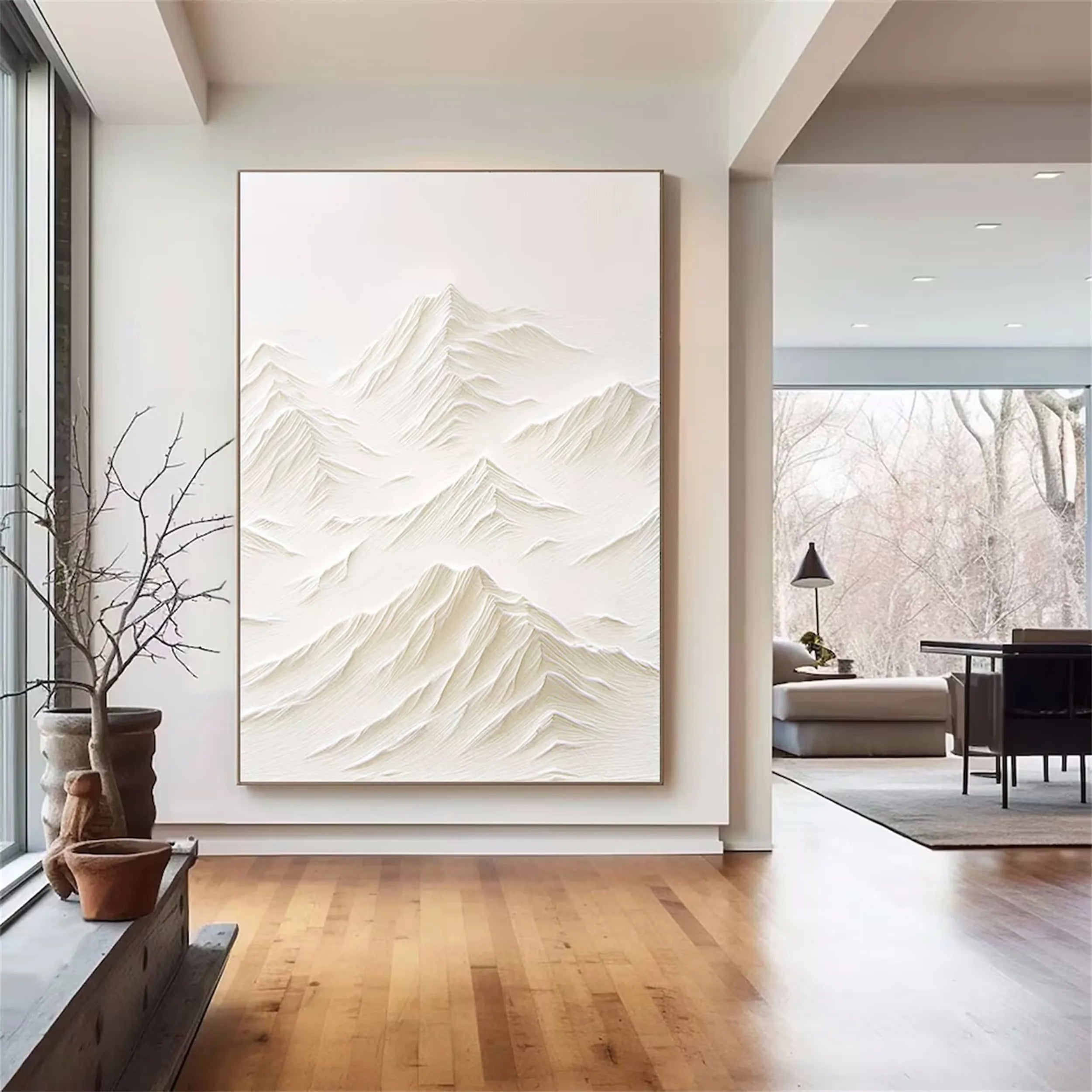 Minimalist Textured Plaster Art Painting - Modern Abstract Wall Decor for Living Room, Bedroom & Office #MM188