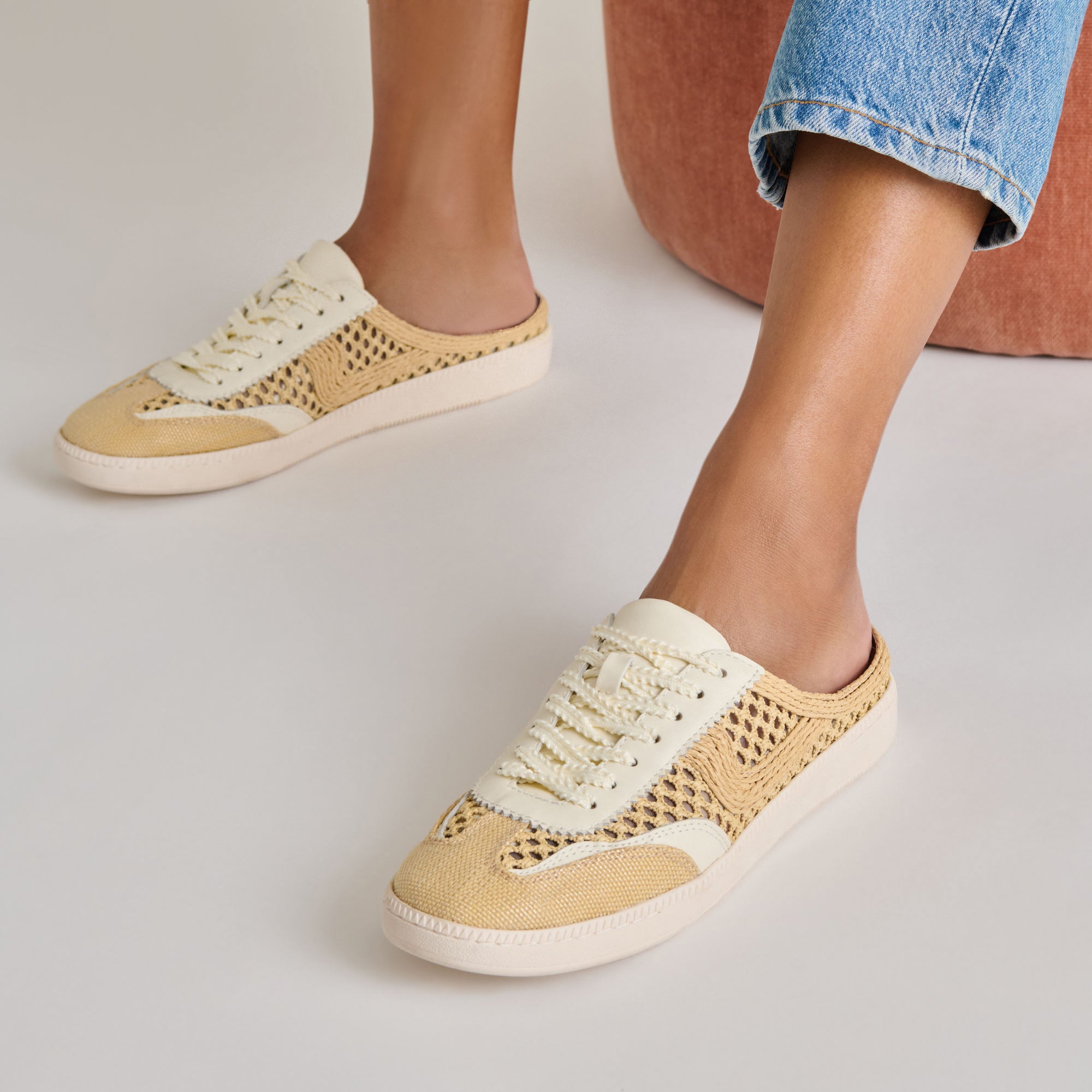 Notice Slide Woven Sneakers LT Natural Woven Raffia - Comfortable Summer Casual Shoes for Women | Perfect for Beach, Vacation, and Everyday Wear