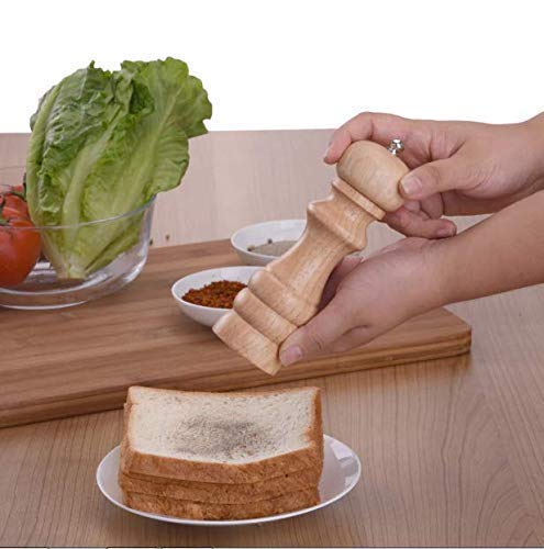 Premium Wooden Salt and Pepper Grinder Set - Adjustable Ceramic Spice Mill for Kitchen, Cooking & Dining | Hand Crank Manual Seasoning Grinder for Fresh Herbs, Peppercorns & Sea Salt