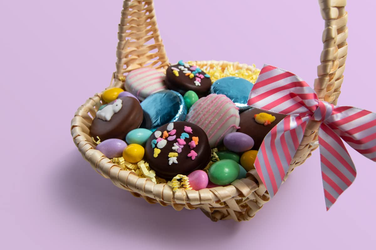 Happy Easter Chocolate Covered Sandwich Cookies by Love Berries - Delicious Holiday Treats for Easter Baskets, Party Favors & Family Gatherings