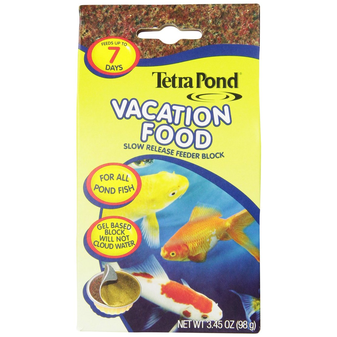TetraPond 16477 Vacation Fish Food Slow Release Feeder Block - 3.45 Ounce (2-Pack) | Ideal for Ponds & Aquariums During Travel | Long-Lasting Nutrition for Koi & Goldfish