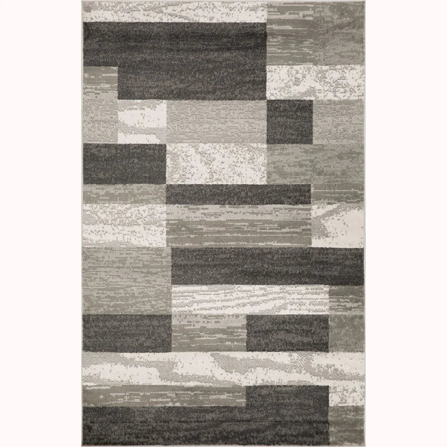 Stylish Rockwood Contemporary Geometric Patchwork Area Rug - Non-Slip Indoor Runner for Living Room, Bedroom & Office Decor