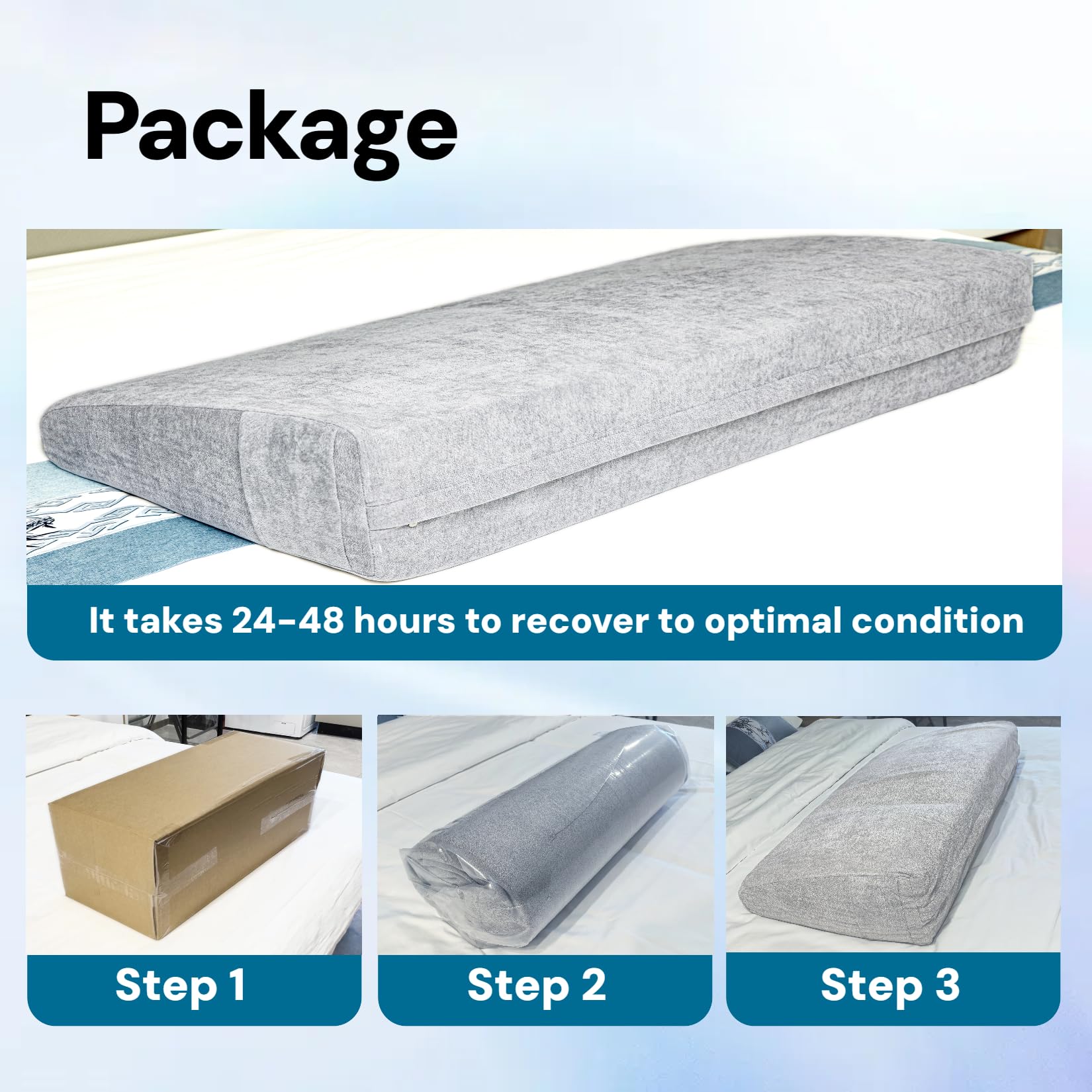King Size Headboard Wedge Pillow - Adjustable Reading & Backrest Pillow for Sitting in Bed - Removable Washable Cover - Light Gray - Perfect for Reading, Working, or Watching TV in Bed