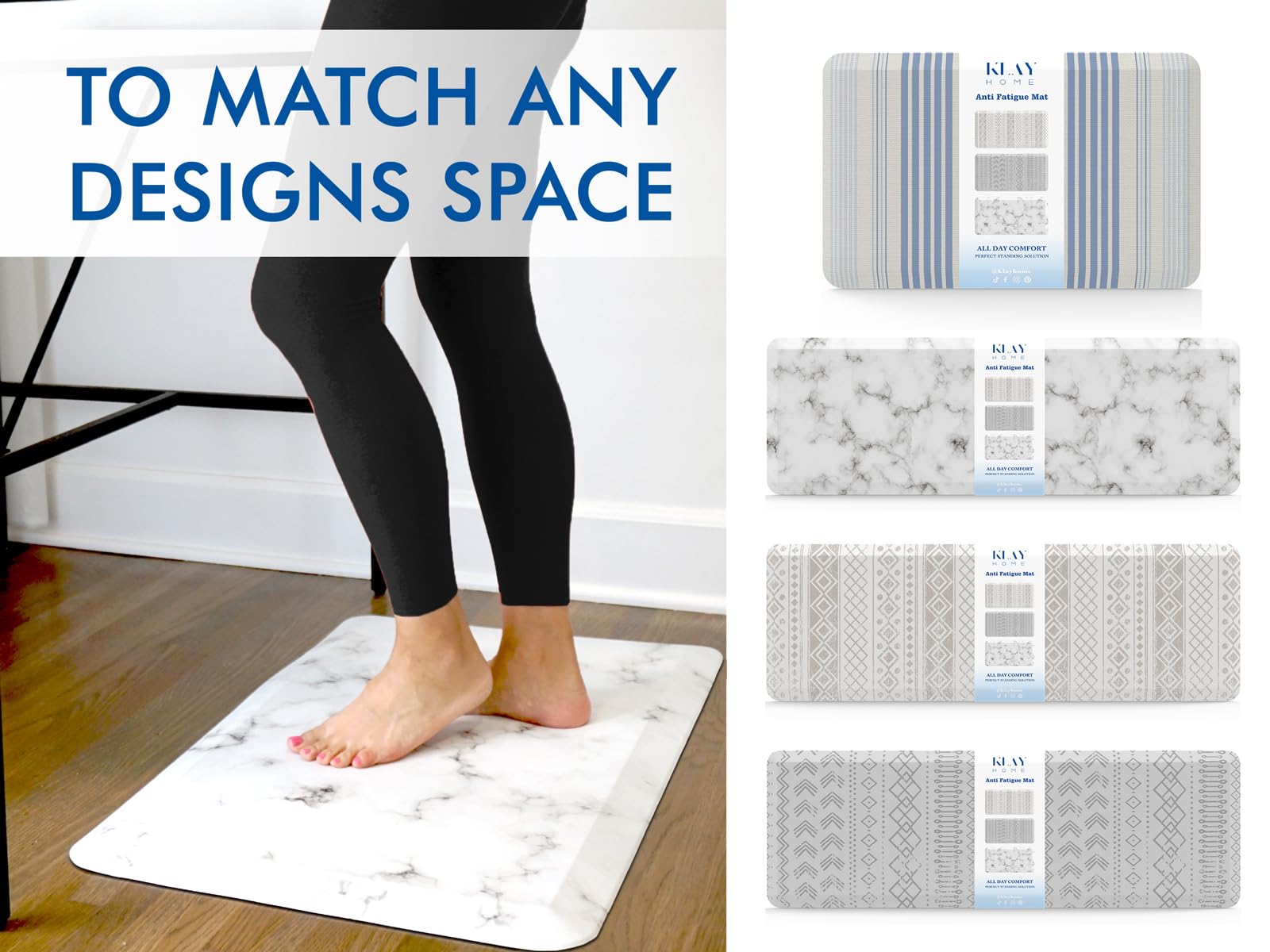 Premium Anti-Fatigue Kitchen Floor Mat - 3/4