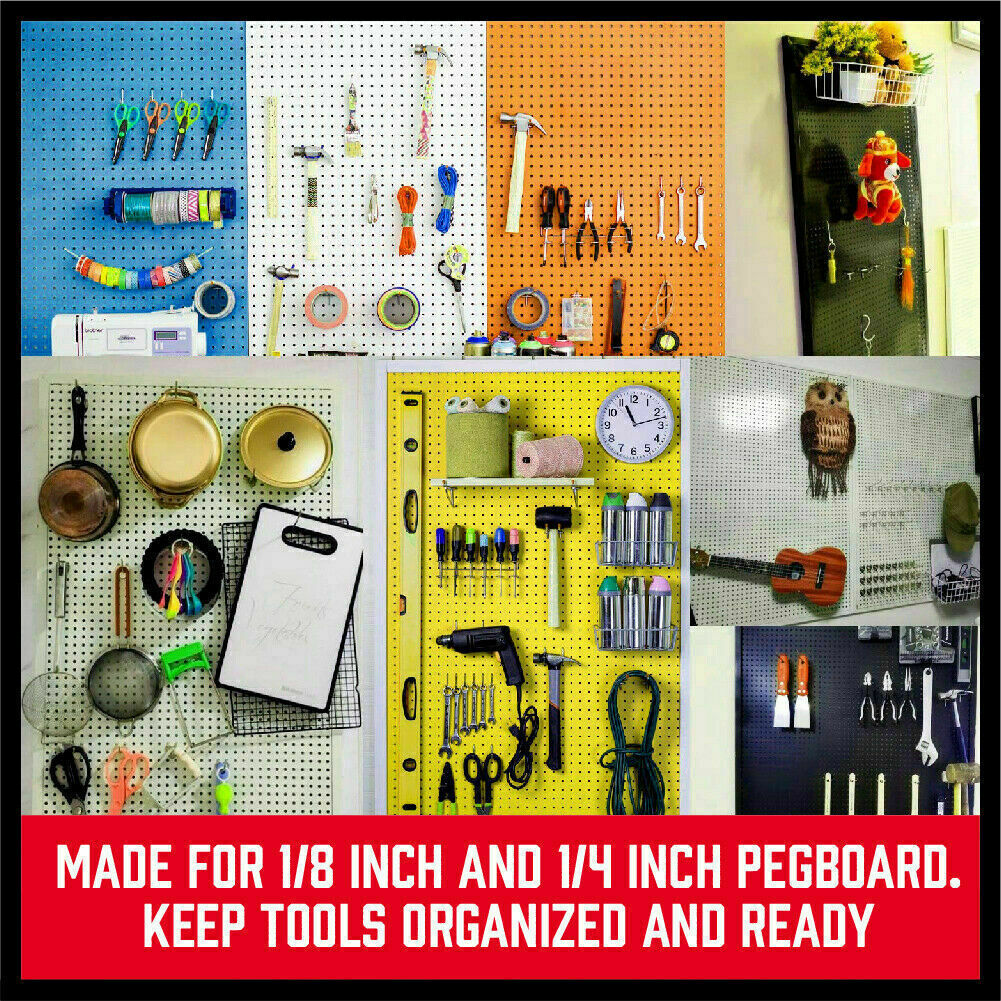 120-Piece Pegboard Hooks Set - Heavy Duty Slat Wall Hanger for Garage, Workshop & Retail Display - Durable Metal Hooks for Tools, Accessories & Home Organization - Perfect for DIY Projects & Space Saving Storage