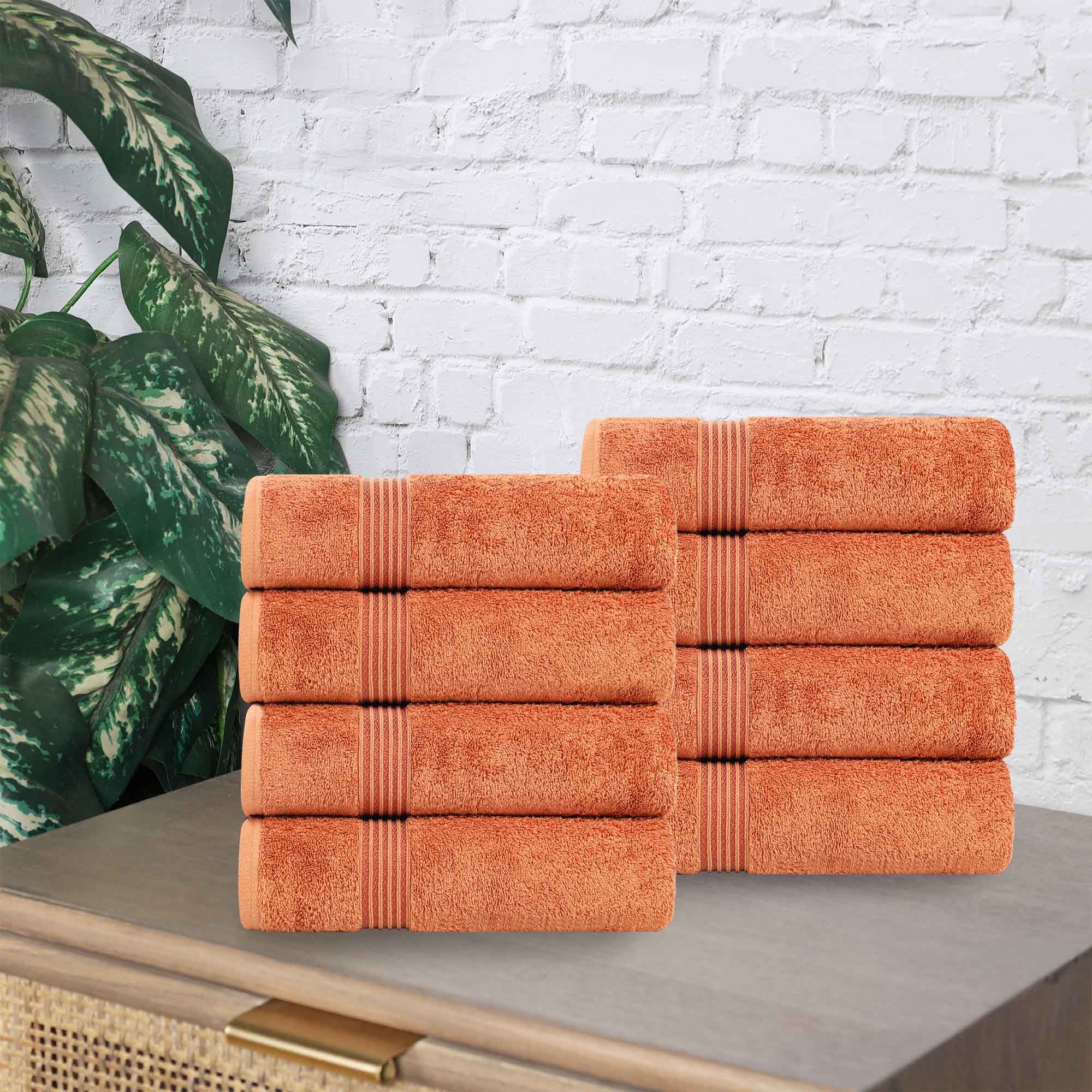 Premium Egyptian Cotton Hand Towels - Ultra Soft & Highly Absorbent Bath Towel Set of 8 for Bathroom, Spa & Luxury Home Decor