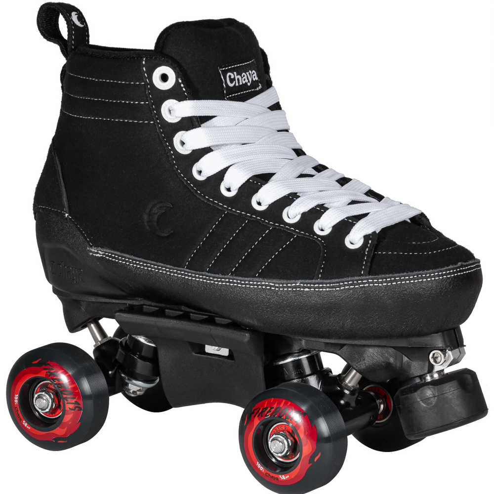 Chaya Karma Pro Black Roller Skates for Women - Premium Outdoor & Indoor Quad Skates with Toe Stop - Perfect for Rink, Park & Street Skating