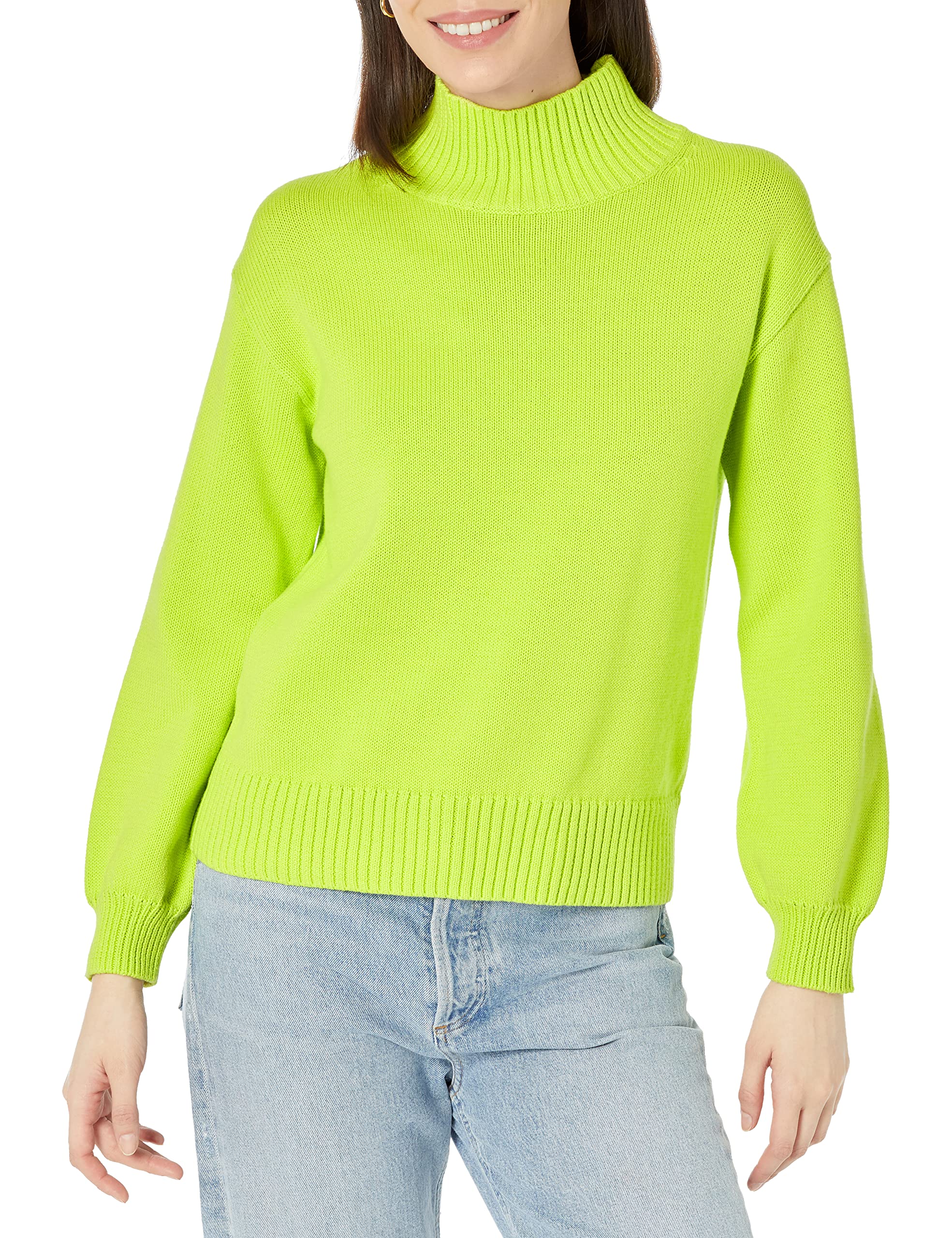 Amazon Essentials Women's Cotton Sweaters - Soft Funnel Neck Pullovers in Plus Sizes | Comfortable Casual Wear for Office, Travel & Everyday Outfits