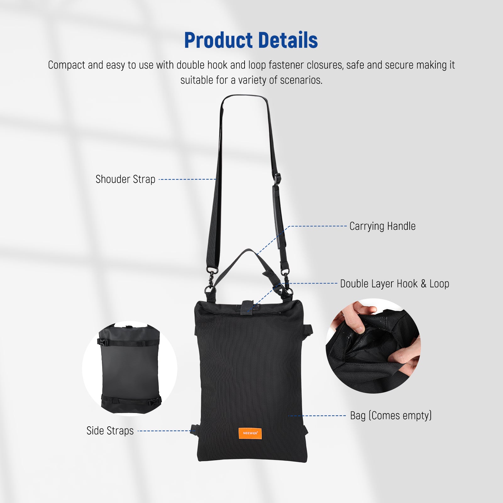 NEEWER Professional Photography Sandbag - Heavy Duty Weighted Sandbag for Studio Lights, Stands, and Equipment - Perfect for Outdoor Shoots, Video Production, and Studio Setups