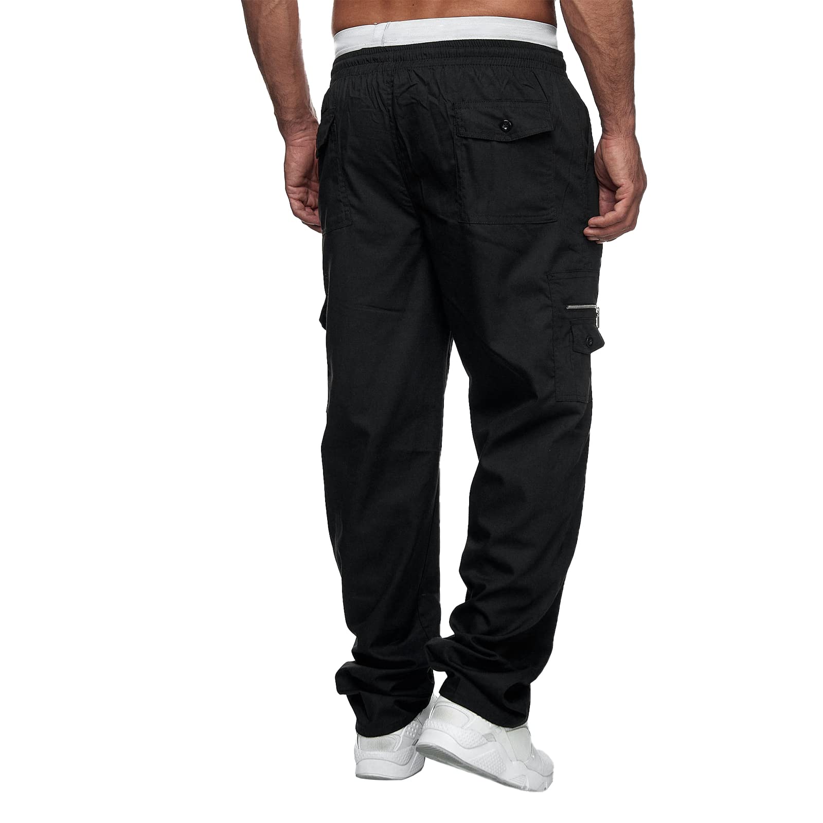 Men's Athletic Cargo Pants - Straight Fit Tactical Jogging Pants for Outdoor Activities, Hiking, Fishing & Casual Wear - Lightweight Comfortable Workout Trousers