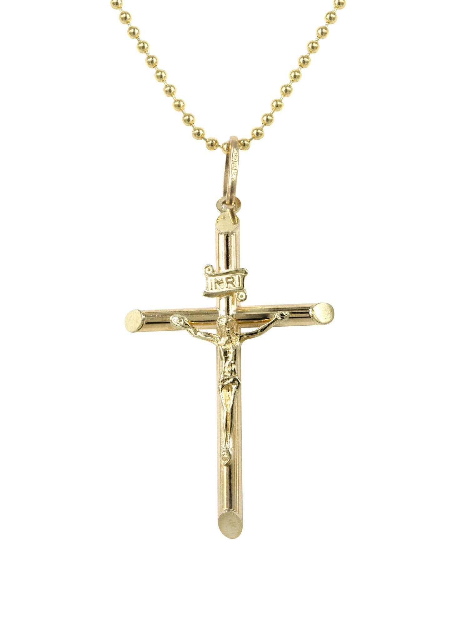 10K Yellow Gold Dog Tag Cross Necklace for Men & Women - 9.1 Grams Religious Jewelry - Perfect for Everyday Wear, Gifts & Special Occasions