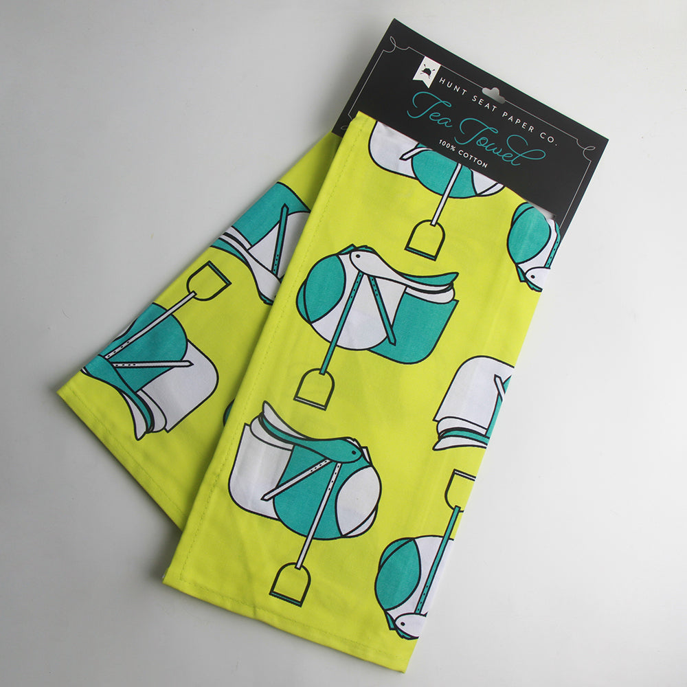 Premium Jump Saddles Tea Towel - Absorbent Cotton Kitchen Towel for Drying Dishes & Cleaning - Perfect for Equestrian Lovers, Horse Show Gifts & Farmhouse Decor