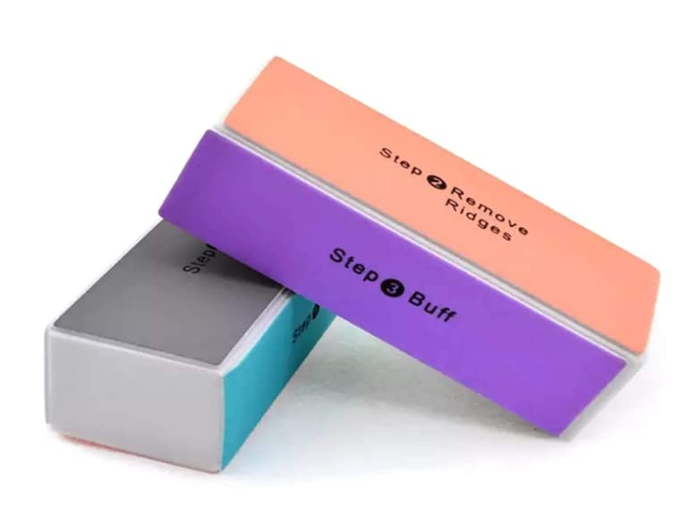 Miss Royale 4-Way Nail Buffer Block - Professional Nail File, Smooth, Remove & Shine - Natural Nail Polisher for Manicure & Pedicure (2-Pack) | Perfect for Home Nail Care & Salon Professionals