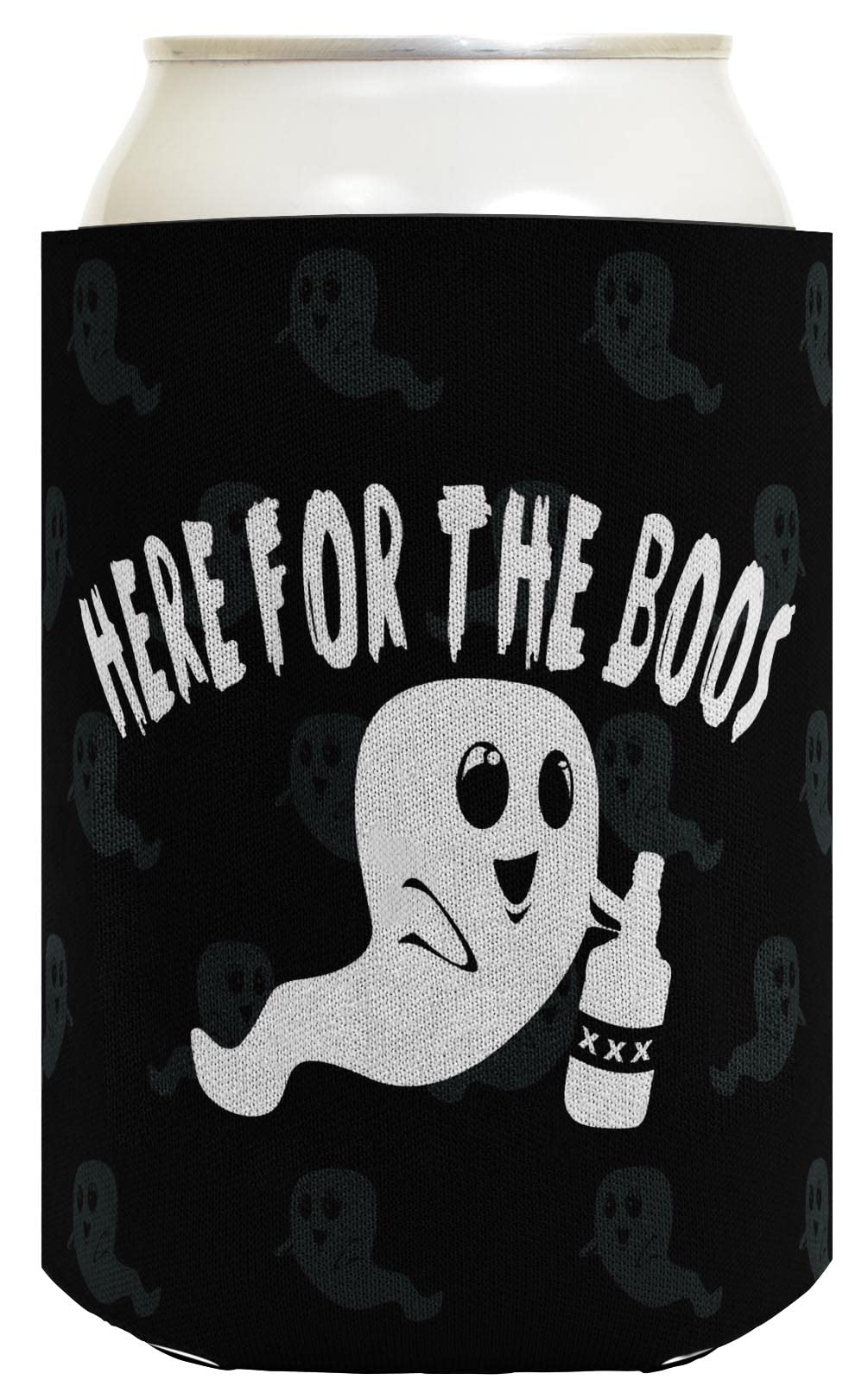 Halloween Drink Can Coolers for Women - 48-Pack Double-Sided 'Drink Up Witches' & 'Here For The Boos' Party Decor - Perfect for Halloween Parties, Girls Night & Spooky Celebrations