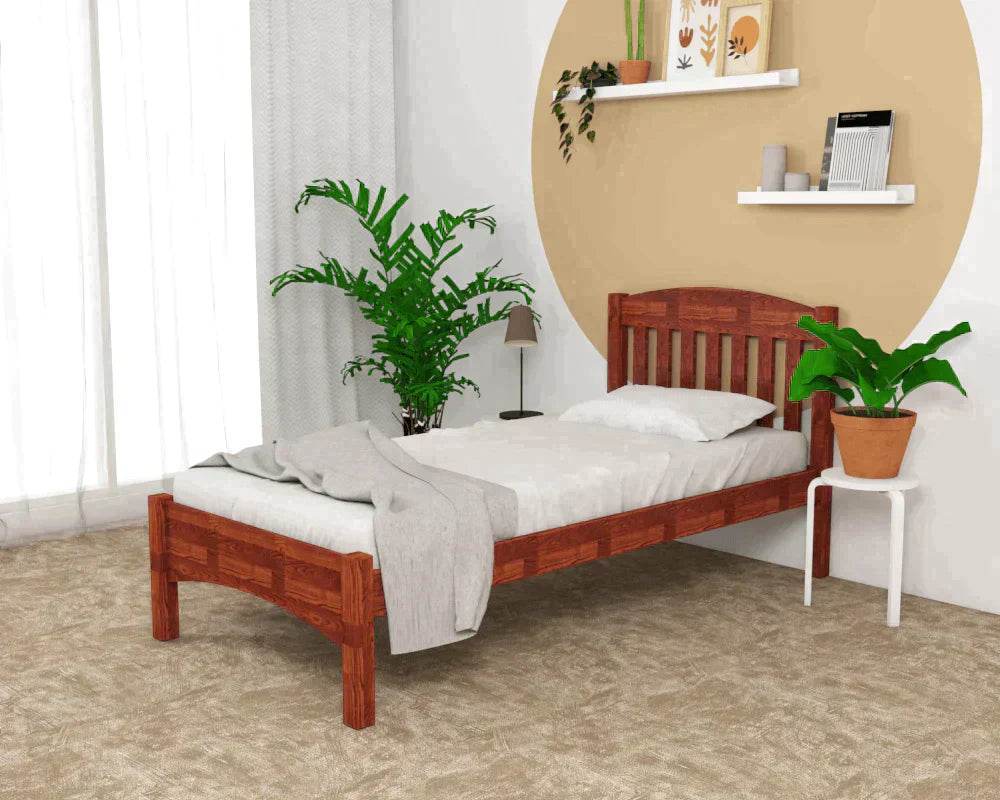 Elisee Solid Wood Bed Frame - Queen Size, Sturdy & Elegant Platform Bed with Headboard - Perfect for Master Bedroom, Guest Room, or Modern Home Decor