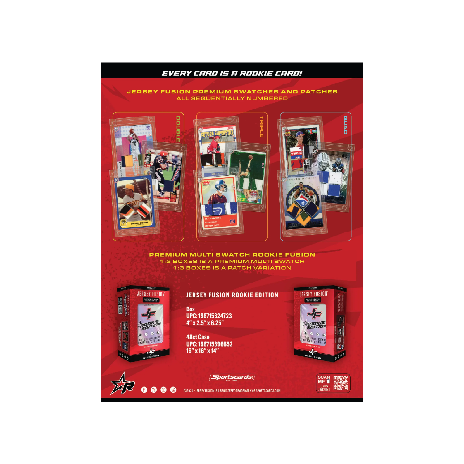 Jersey Fusion Rookie Edition Sealed Box - Authentic Collectible Sports Trading Cards for Beginners - Perfect for Collectors, Gifts, and Fantasy Sports Enthusiasts