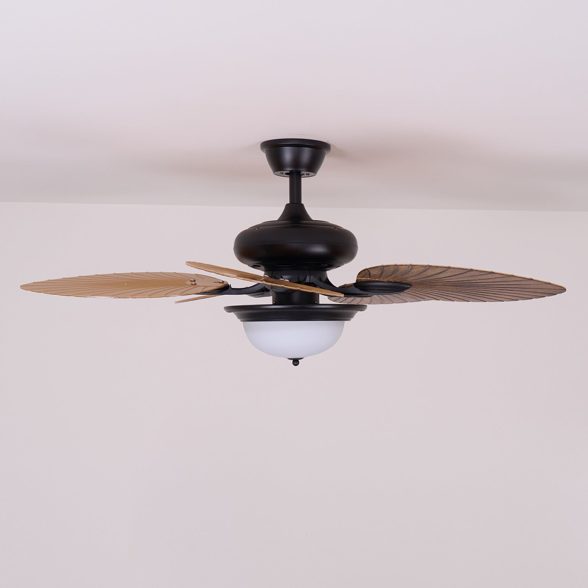 Natural Banana Leaf Ceiling Fan with Light - Tropical Decor for Indoor & Outdoor Living Spaces, Bedrooms, and Patios