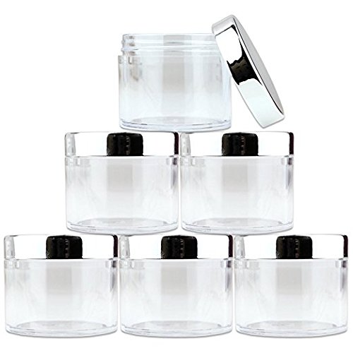 Beauticom 60 Grams (2 Oz) Clear Leak Proof Plastic Jars with Silver Lids - 96 Pack | Travel-Friendly Cosmetic Containers for Makeup, Lotion, Creams, Oils & Salves | Ideal for Home, Salon & DIY Skincare Storage