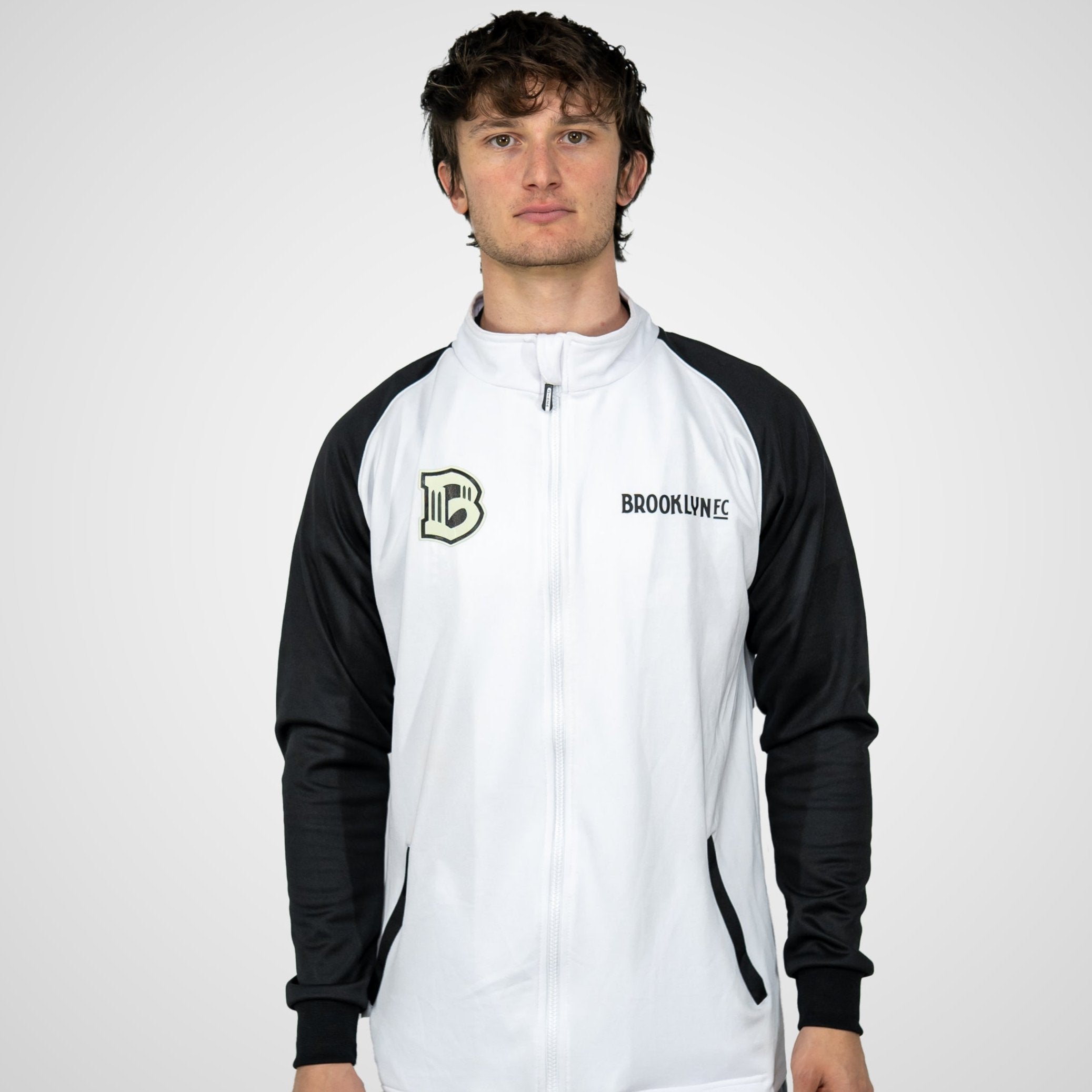 Brooklyn FC Men's White Jacket - Lightweight Windbreaker for Running, Hiking & Outdoor Activities | Water-Resistant & Breathable Jacket for Men