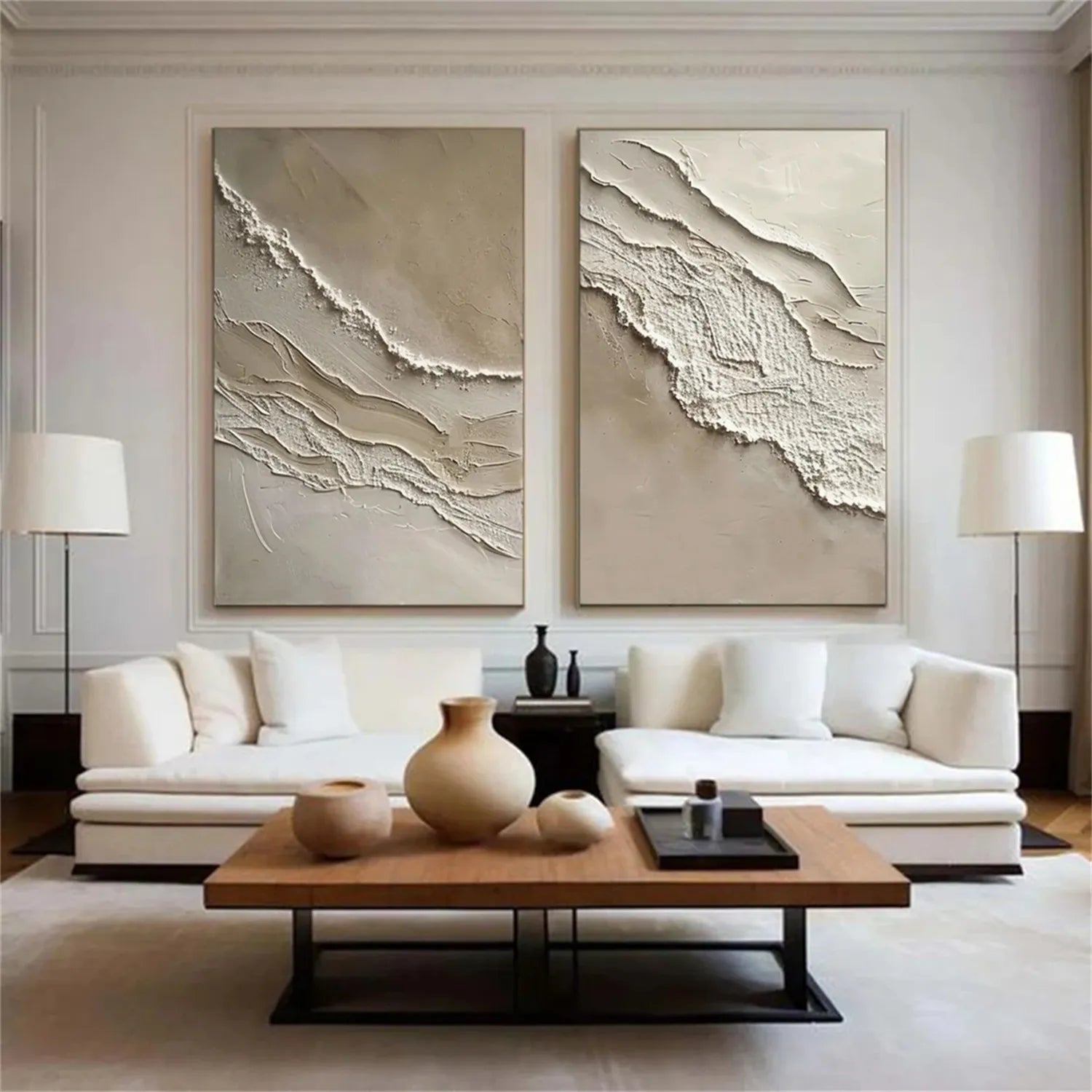 Ocean and Sky Painting Set of 2 - Premium Wall Art for Home & Office Decor | Coastal Landscape Paintings | Perfect for Living Room, Bedroom & Office