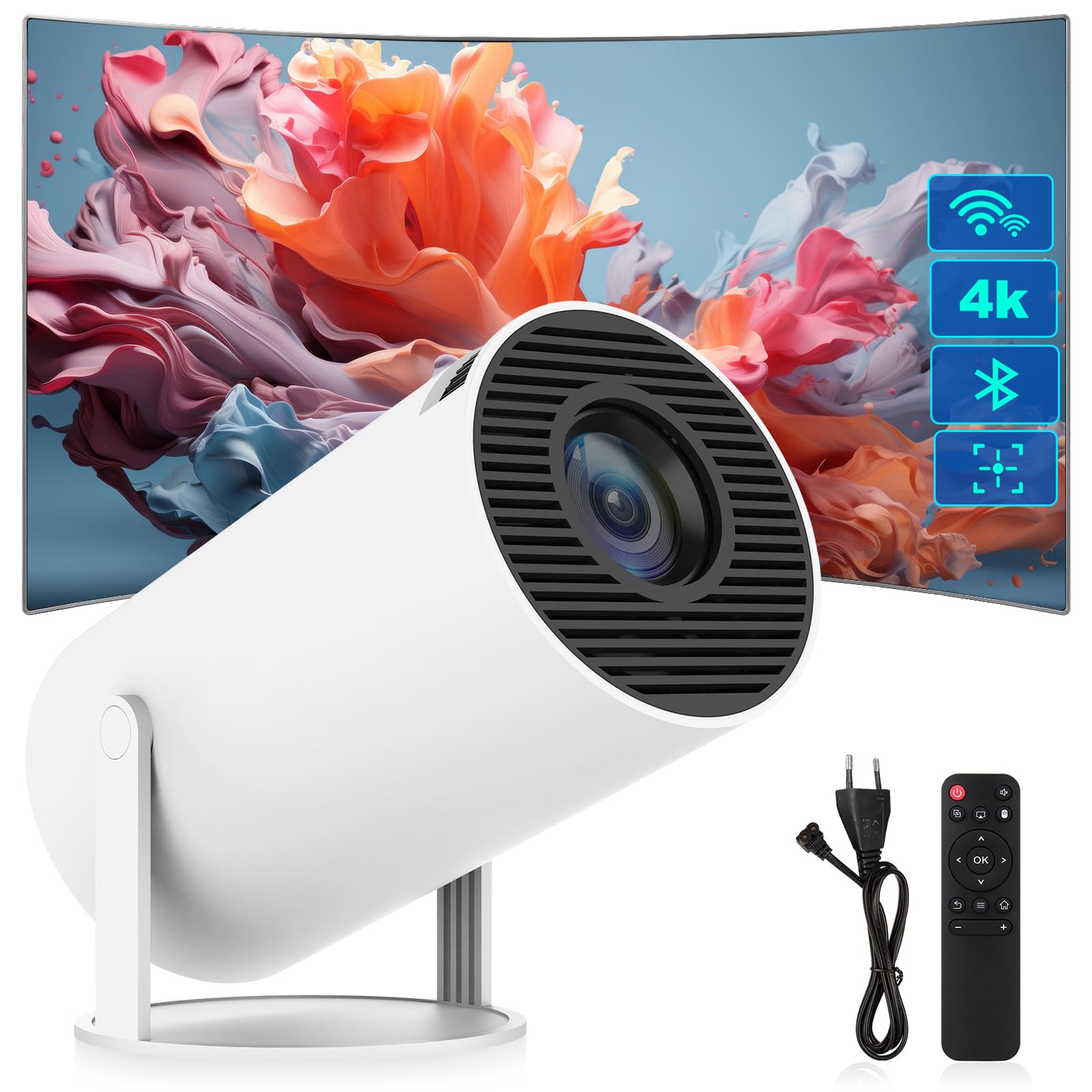Safego Mini Portable Projector - 120 ANSI Lumen WiFi & Bluetooth Smart Projector, HD 720P Home Theater Movie Projector for Android, iPhone, Tablet - Perfect for Indoor Movies, Gaming & Outdoor Camping Entertainment
