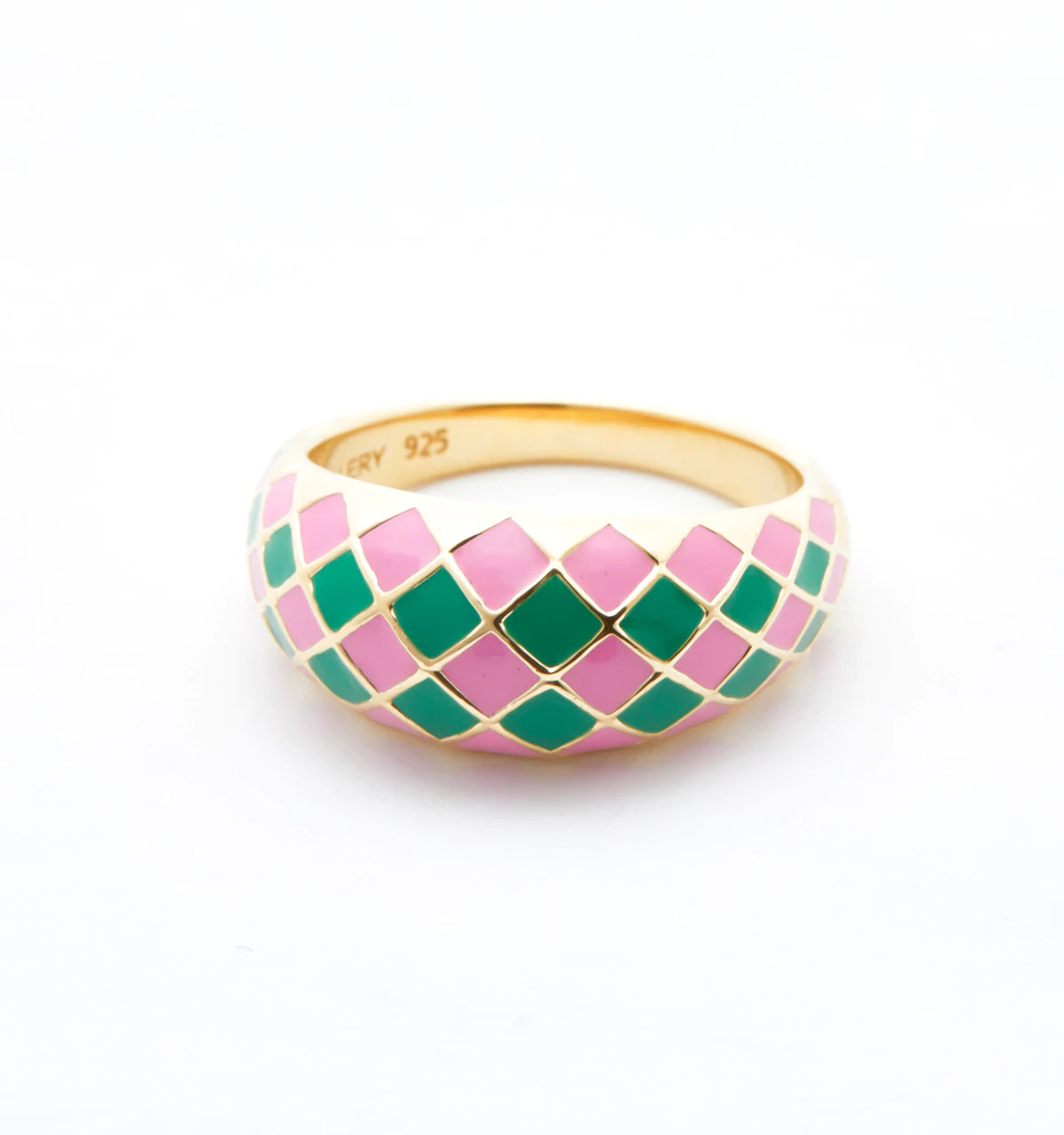 Watermelon Checker Ring - Cute Fruit Pattern Fashion Jewelry for Women - Perfect for Summer Outfits, Beach Parties & Casual Wear
