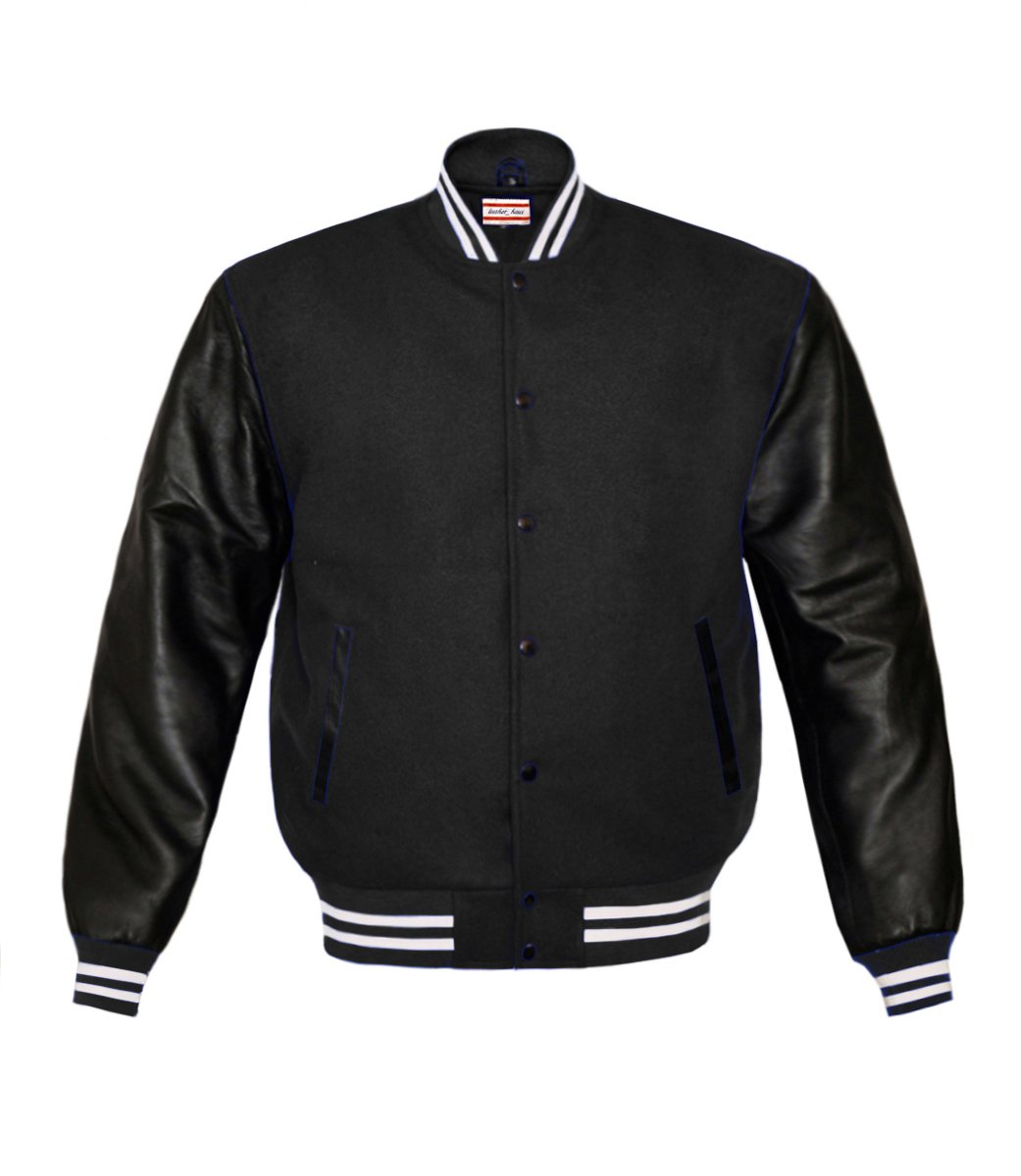 Vintage American Varsity Letterman College Baseball Jacket - Genuine Leather & Wool Blend for Sports Enthusiasts & Casual Wear